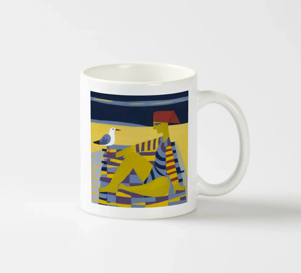 Sole a scacchi in riva al mare tazza in ceramica da Prism Ritual