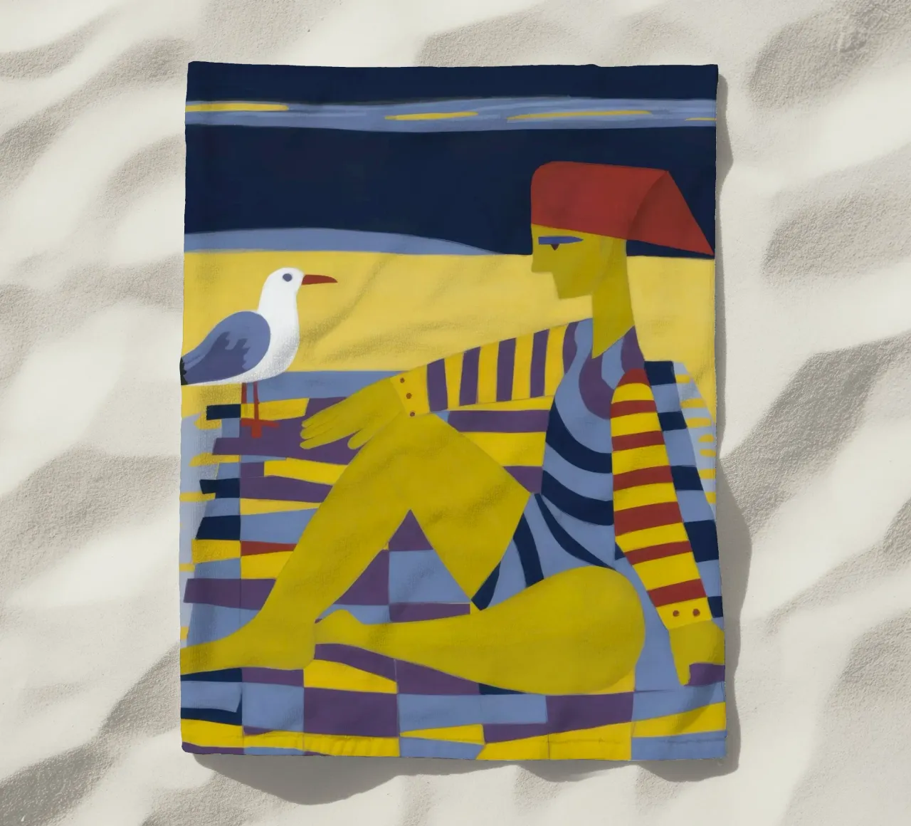 Sole a scacchi in riva al mare telo mare da Prism Ritual
