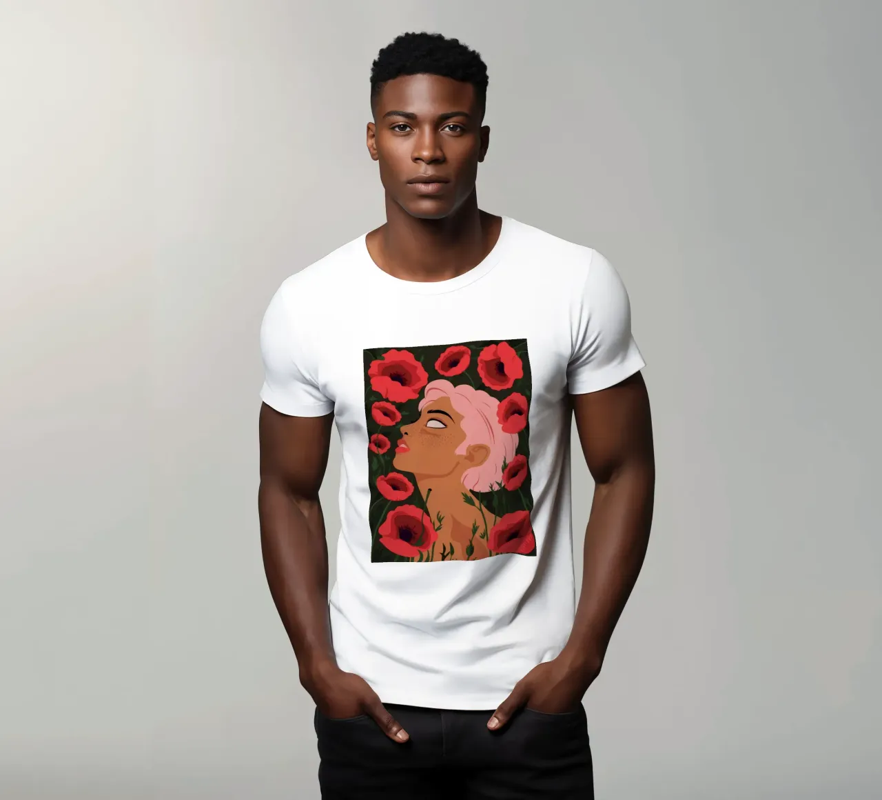 Crimson Poppy Muse t-shirt by Solar Paint
