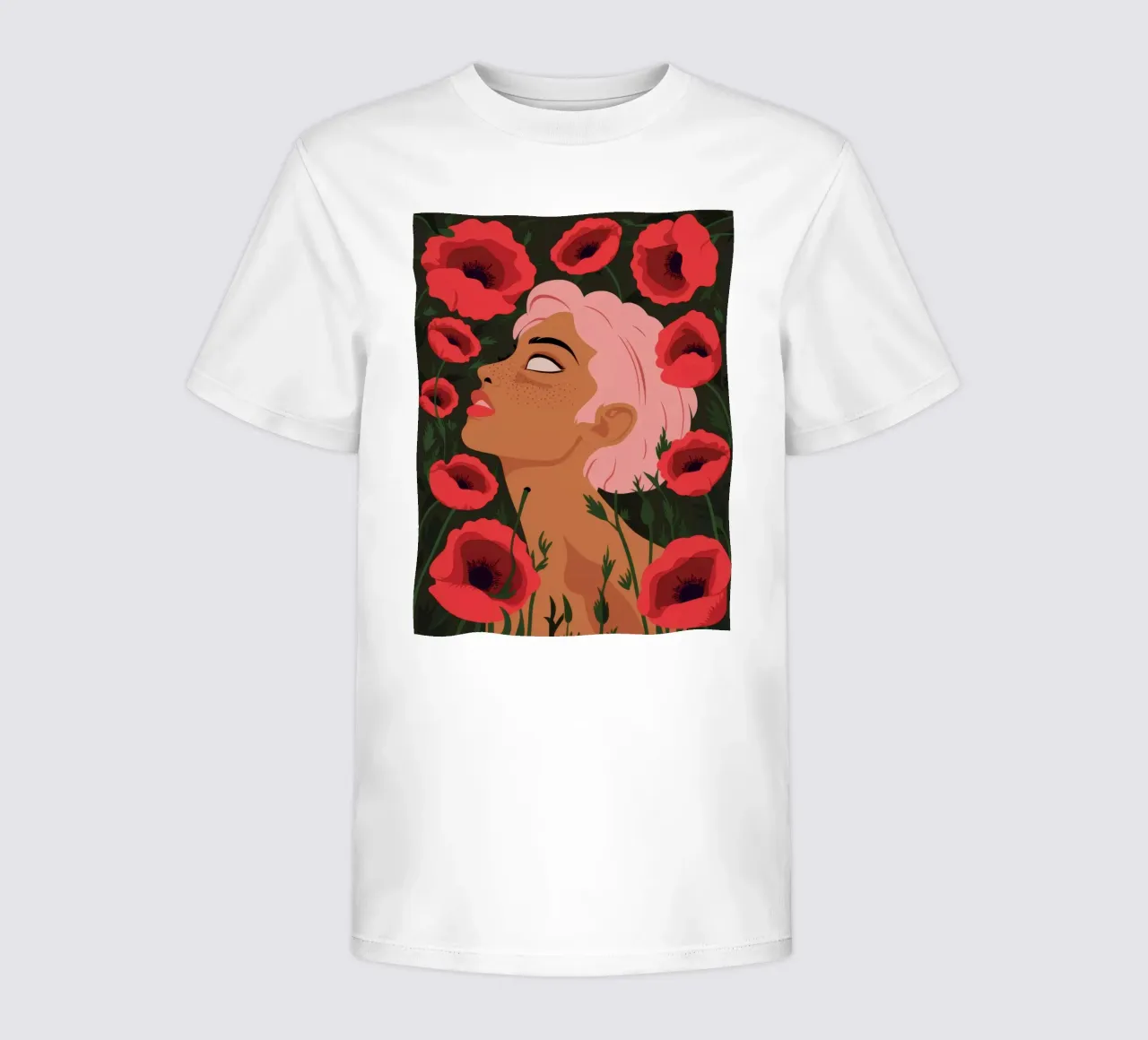 Karminrote Mohnmuse Kinder T-Shirt von Solar Paint