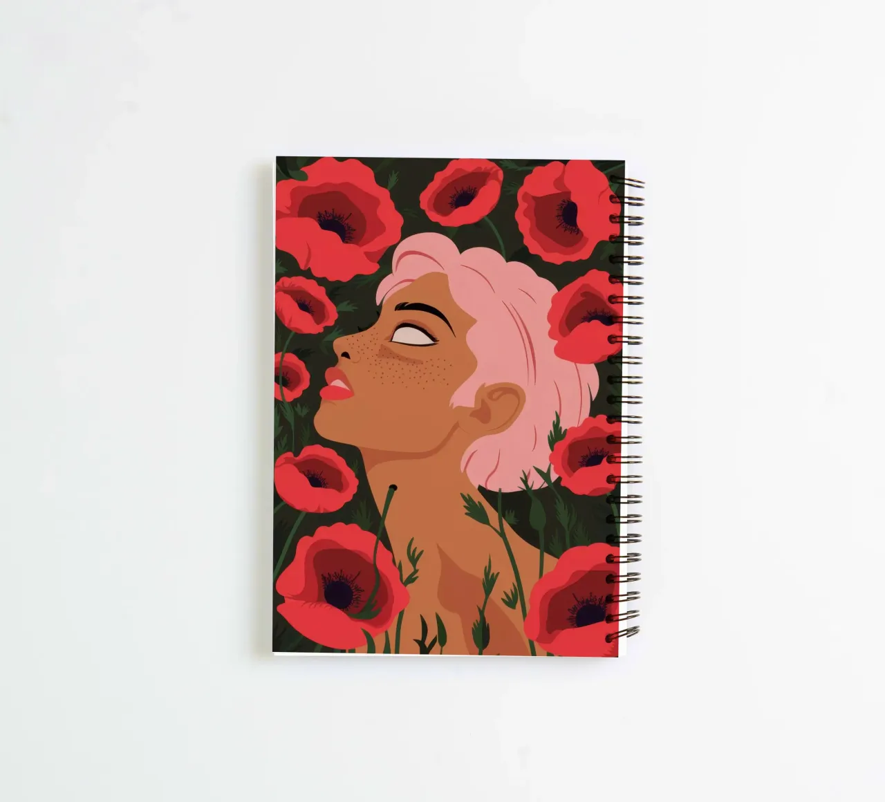 Crimson Poppy Muse spiral notebook by Solar Paint