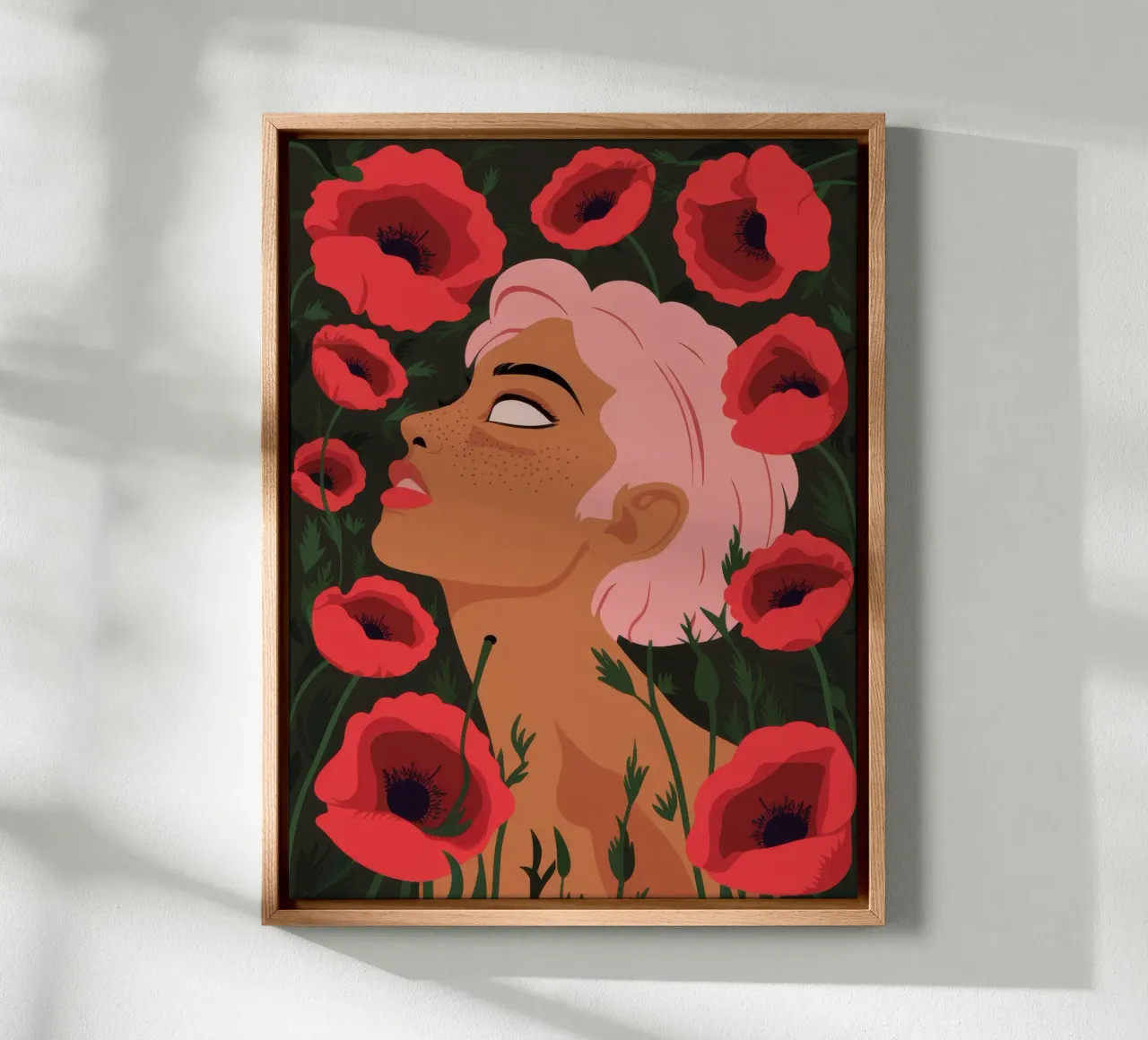 Crimson Poppy Muse canvas by Solar Paint