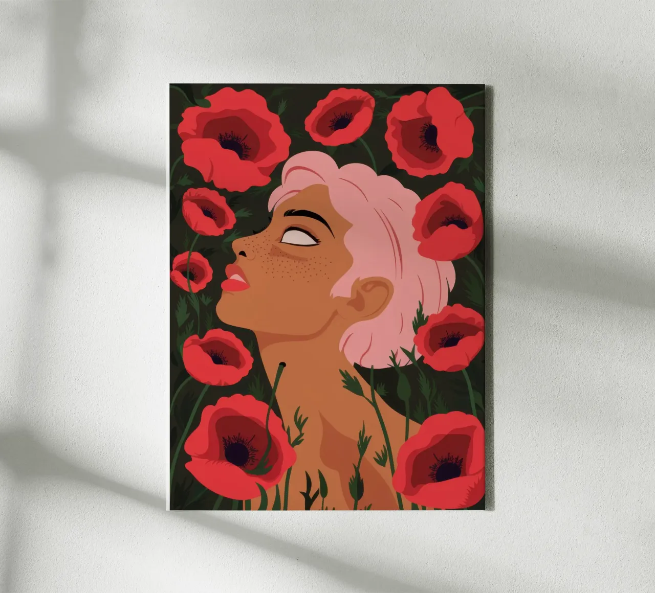 Crimson Poppy Muse canvas by Solar Paint