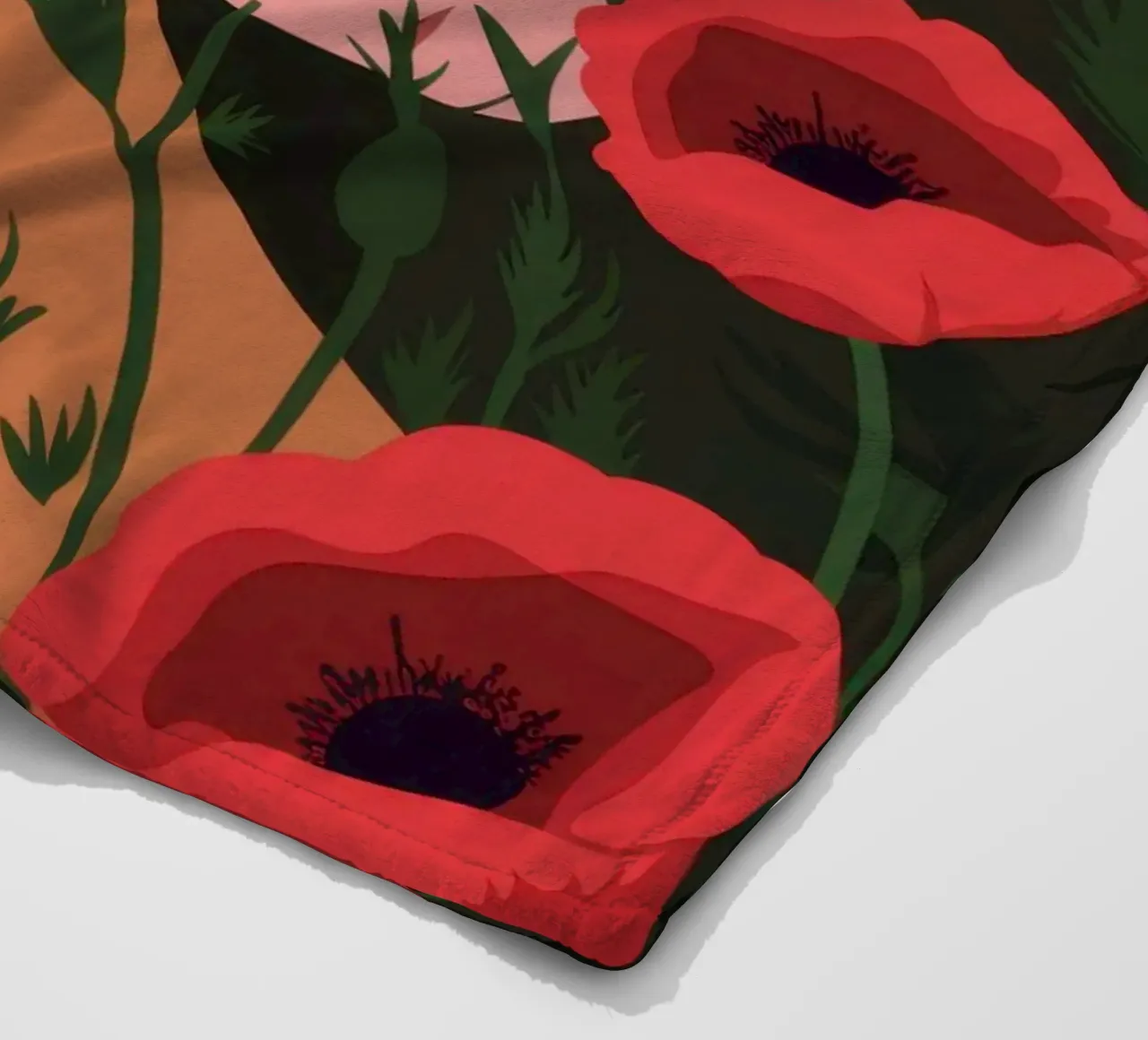 Crimson Poppy Muse fleece blanket by Solar Paint
