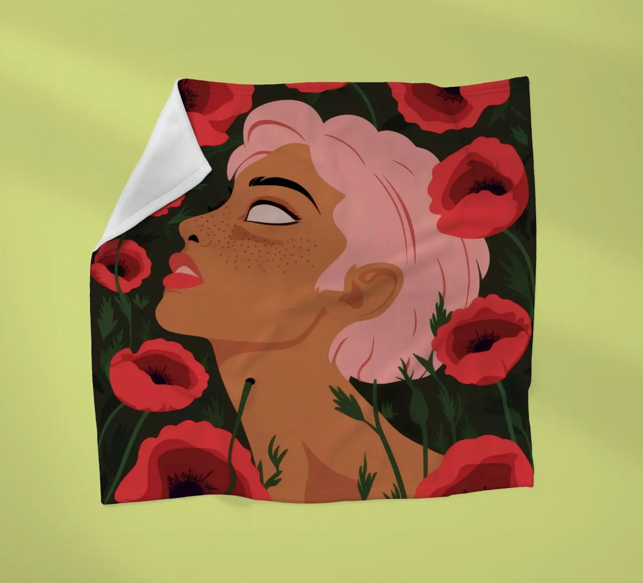 Crimson Poppy Muse fleece blanket by Solar Paint