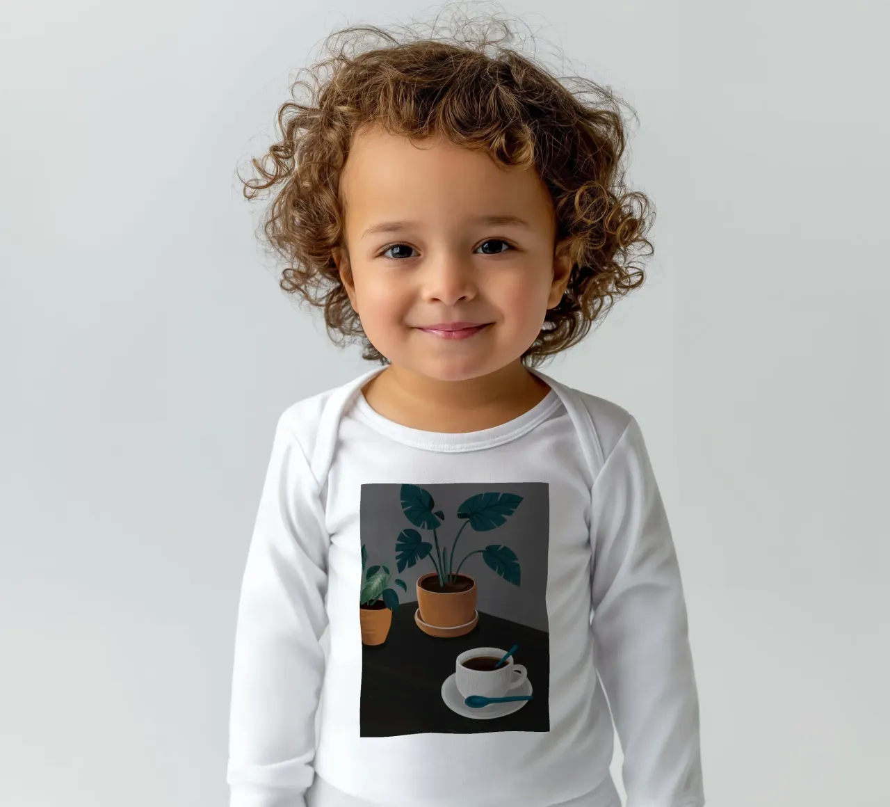 Caffè Moody Stillness body neonato maniche lunghe da Solar Paint