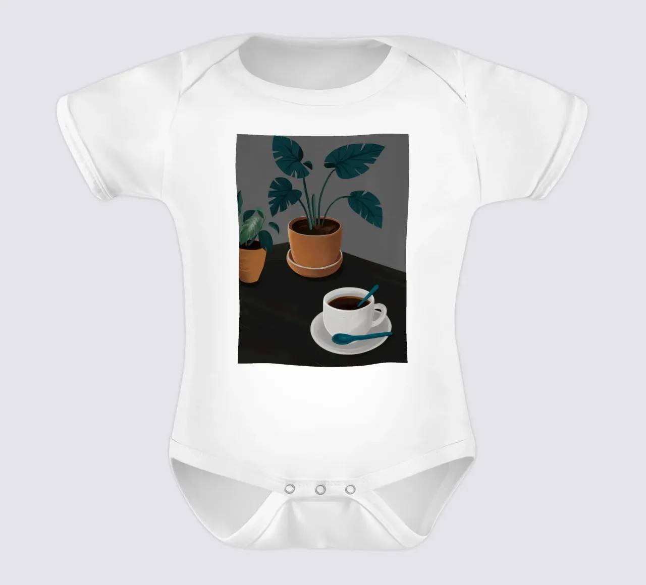 Caffè Moody Stillness body neonato maniche corte da Solar Paint