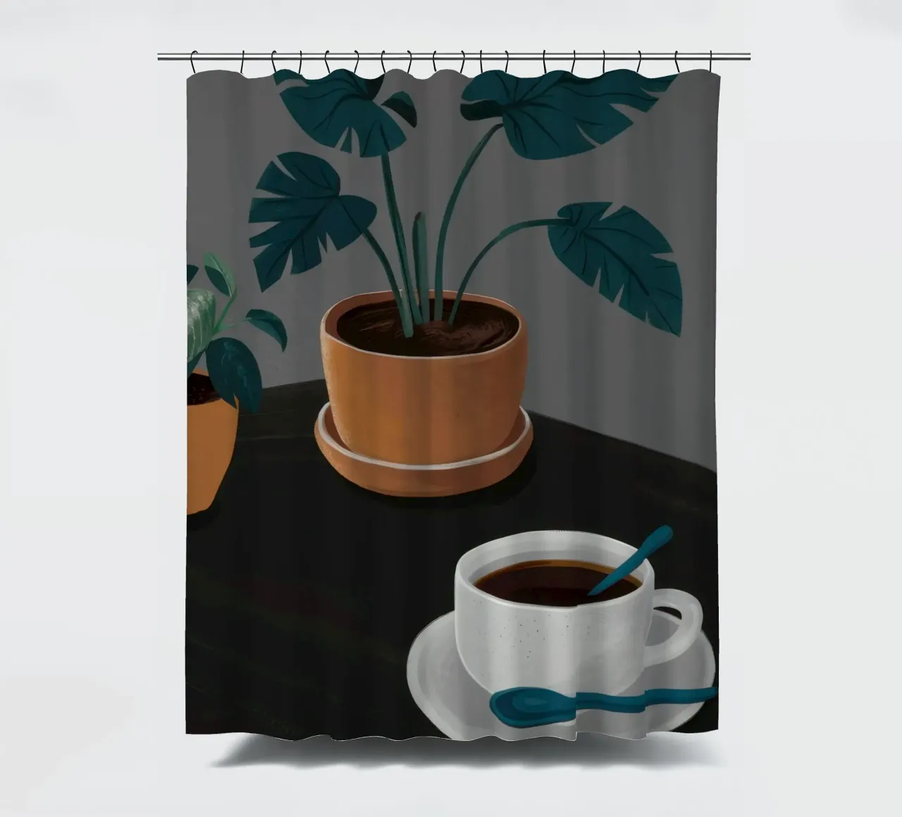 Caffè Moody Stillness tenda da doccia da Solar Paint