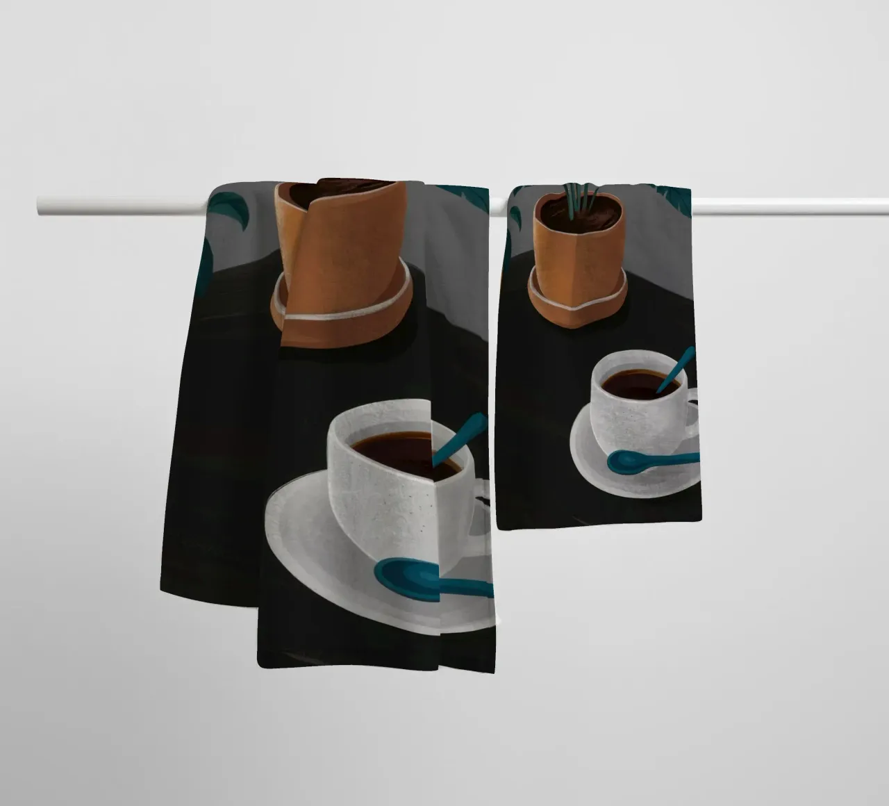 Caffè Moody Stillness asciugamano da bagno da Solar Paint