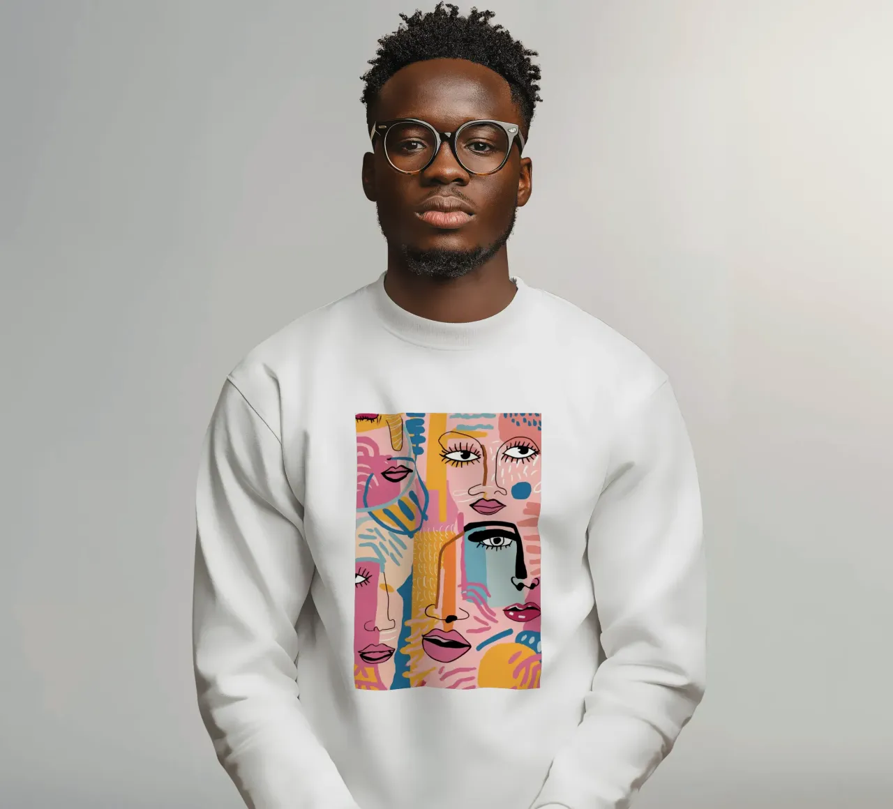 Gefragmenteerd gezicht Symfonie sweatshirt van Bring Haven