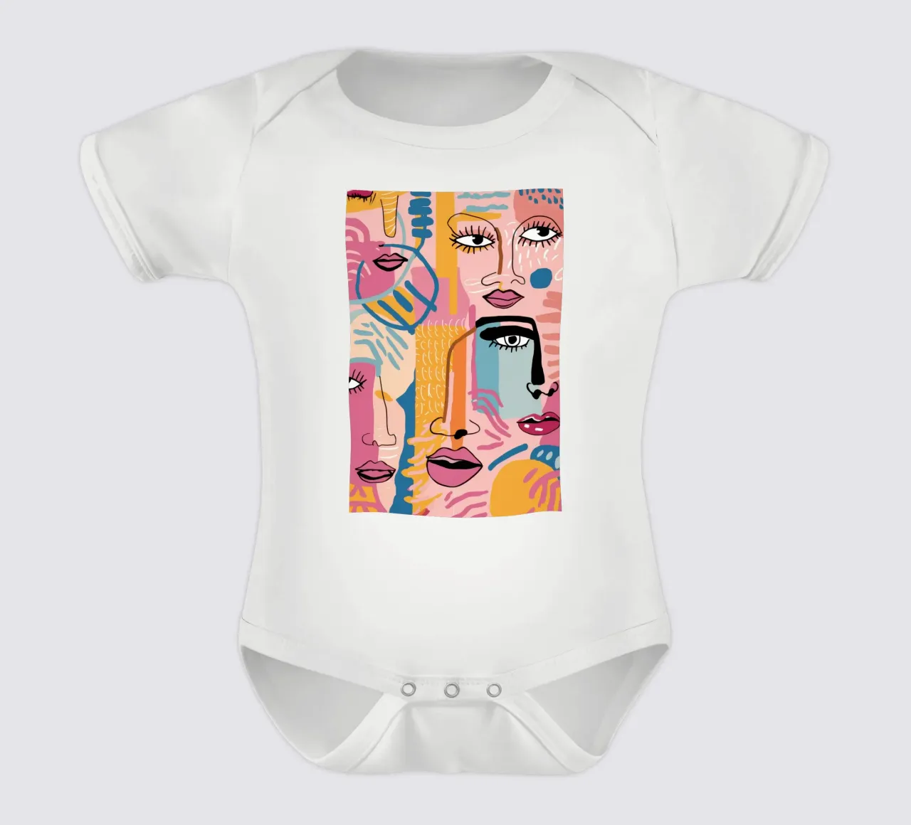 Gefragmenteerd gezicht Symfonie babyrompertje korte mouwen van Bring Haven
