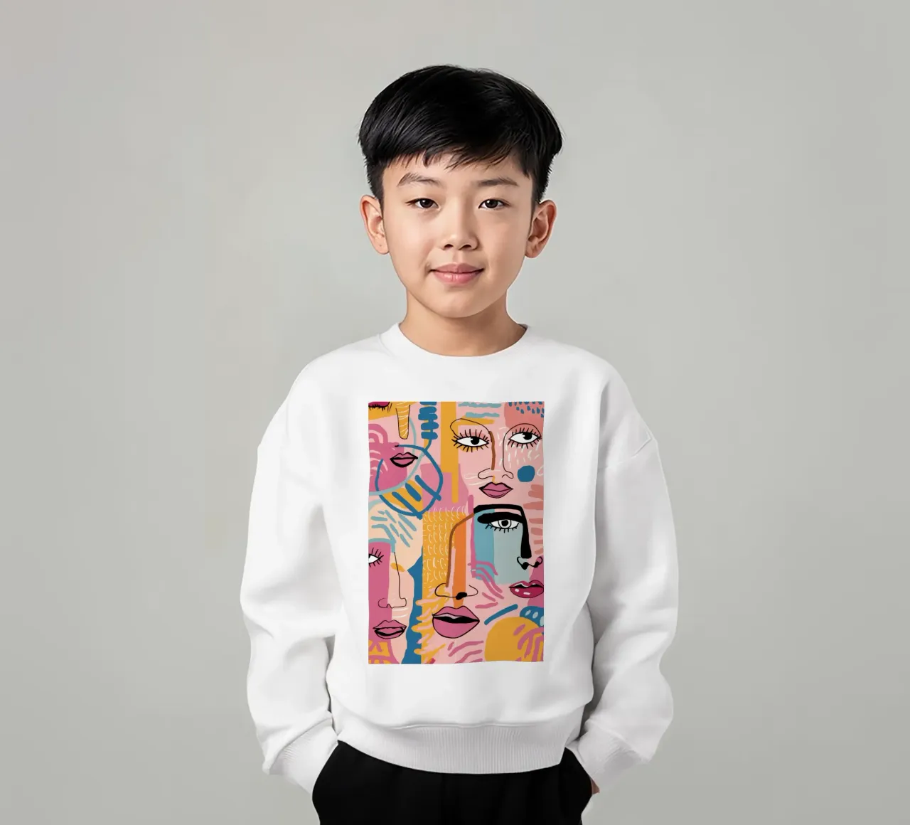 Gefragmenteerd gezicht Symfonie kinder sweatshirt van Bring Haven