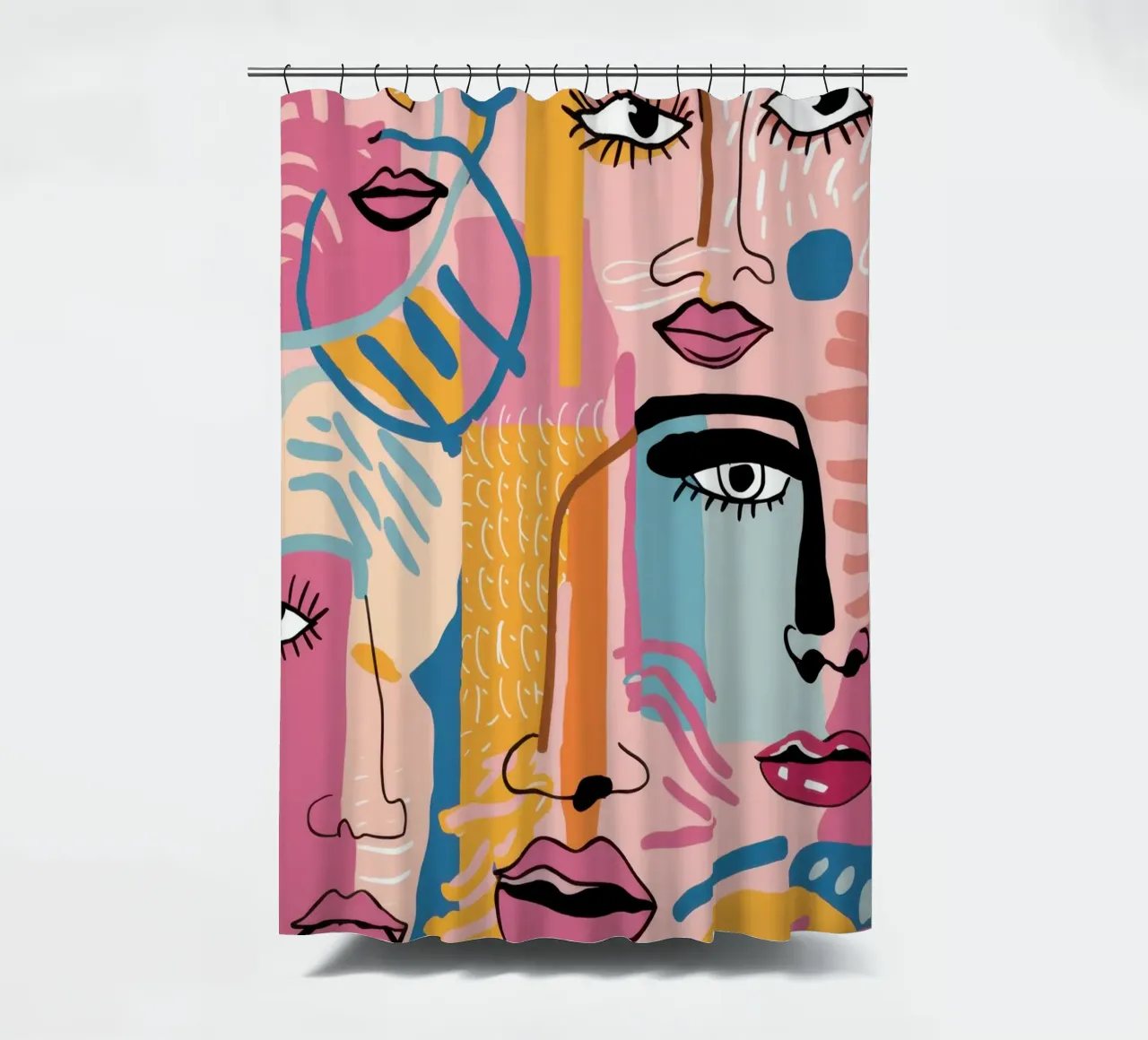 Gefragmenteerd gezicht Symfonie douchegordijn van Bring Haven