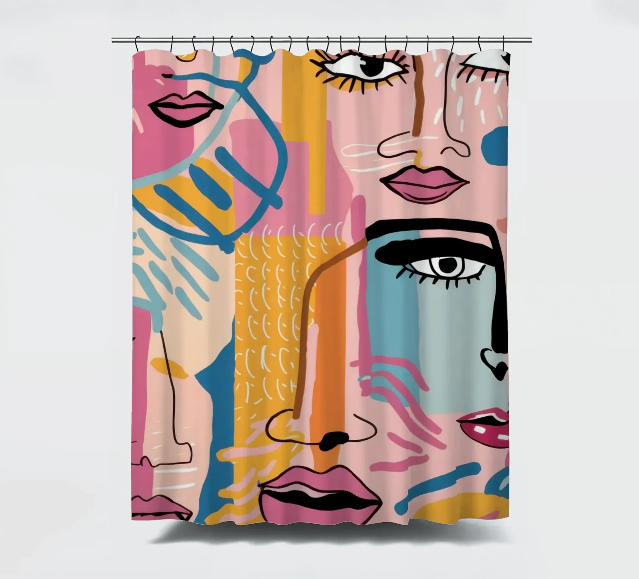 Gefragmenteerd gezicht Symfonie douchegordijn van Bring Haven