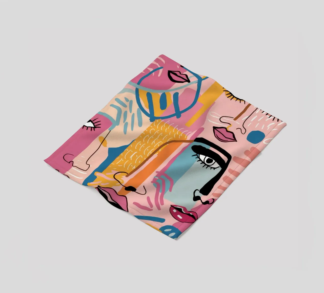 Gefragmenteerd gezicht Symfonie fleecedeken van Bring Haven