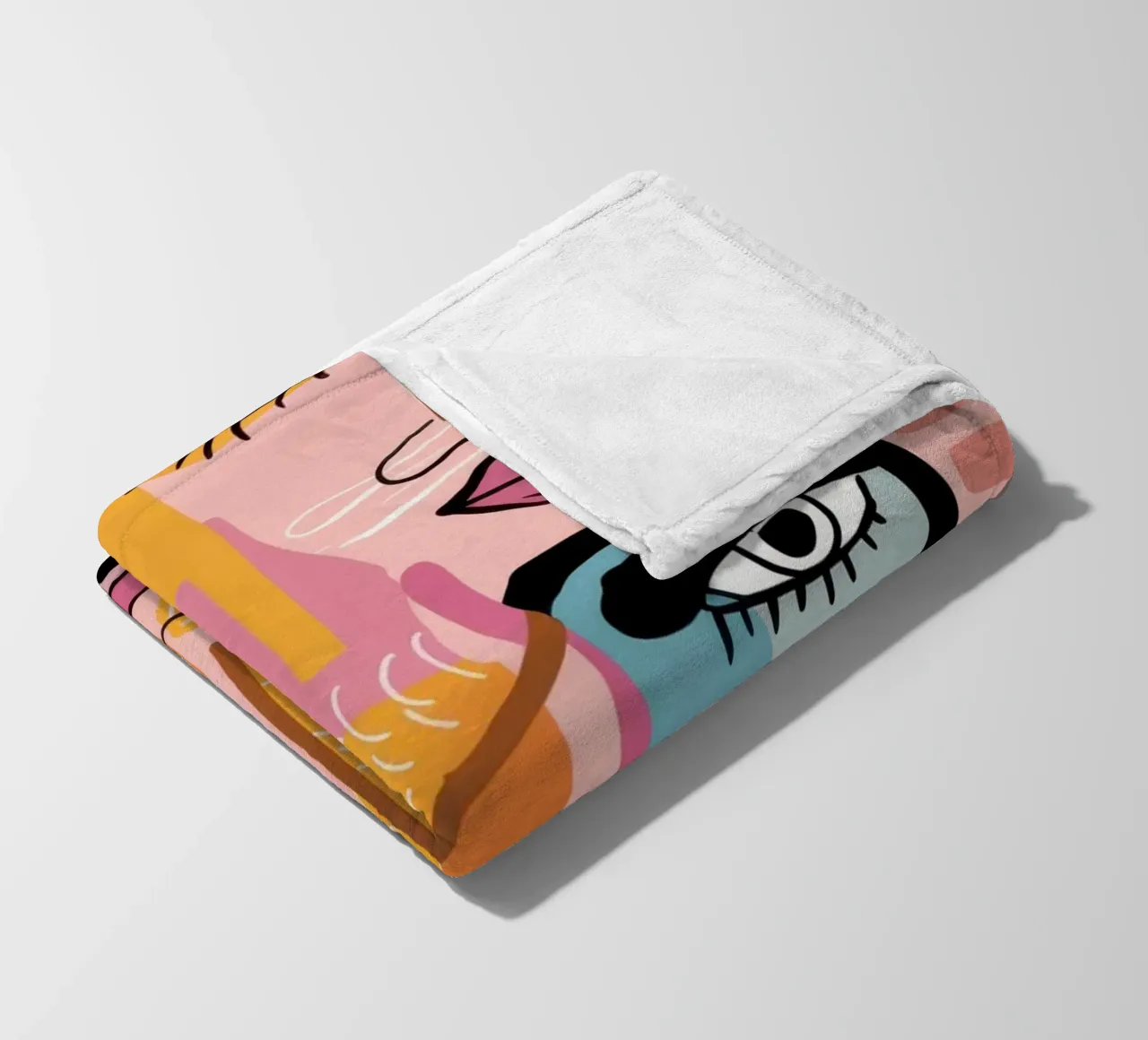 Gefragmenteerd gezicht Symfonie fleecedeken van Bring Haven