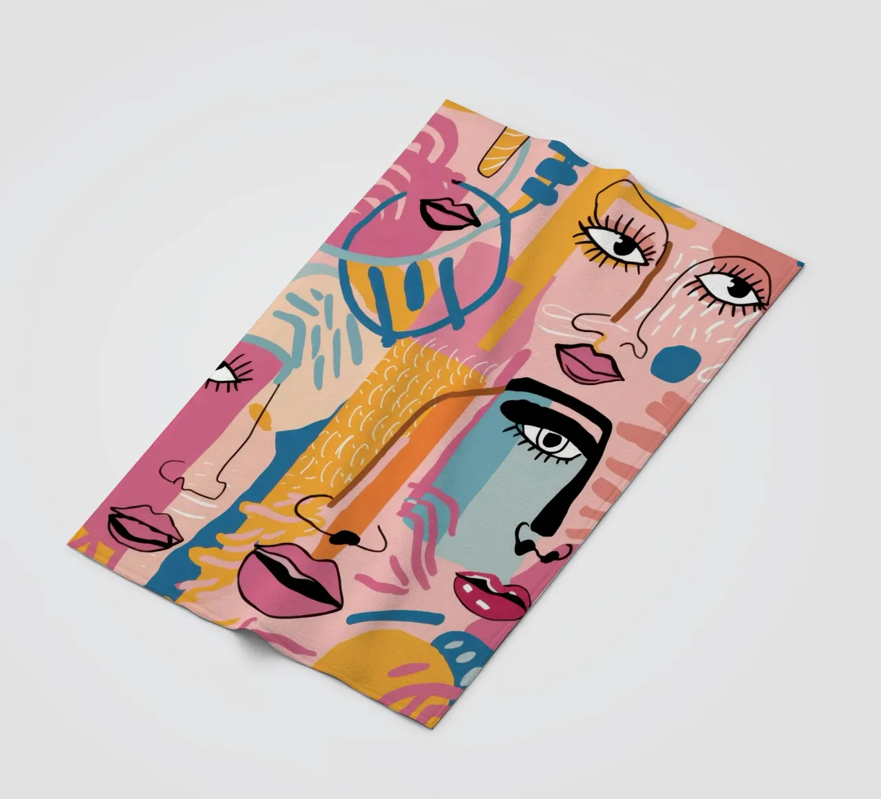 Gefragmenteerd gezicht Symfonie fleecedeken van Bring Haven