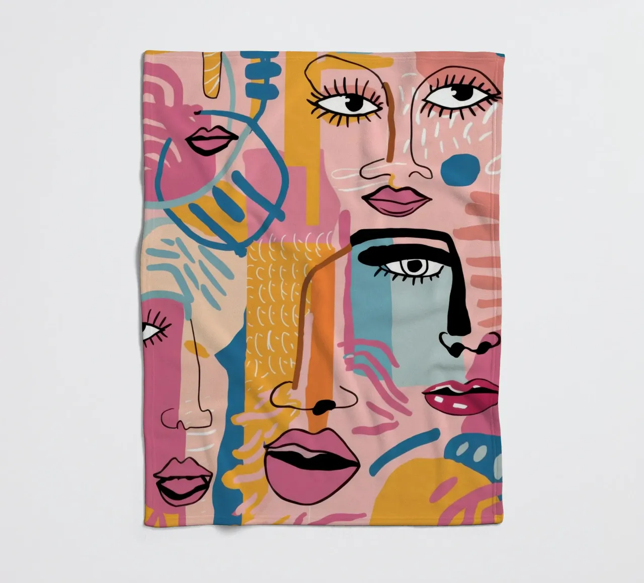 Gefragmenteerd gezicht Symfonie fleecedeken van Bring Haven