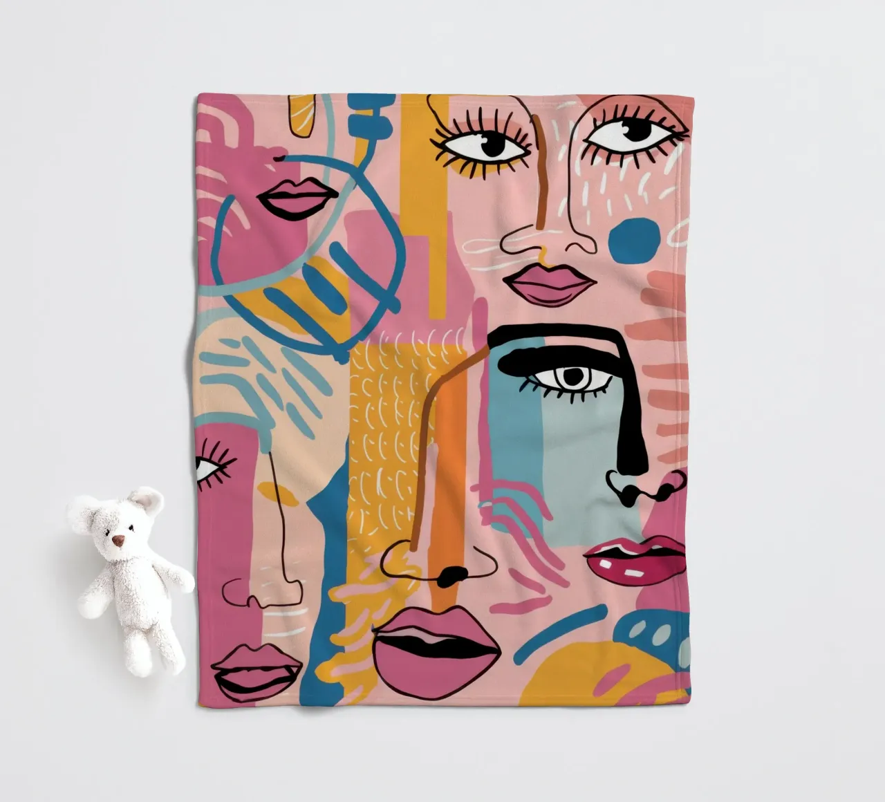 Gefragmenteerd gezicht Symfonie fleecedeken van Bring Haven