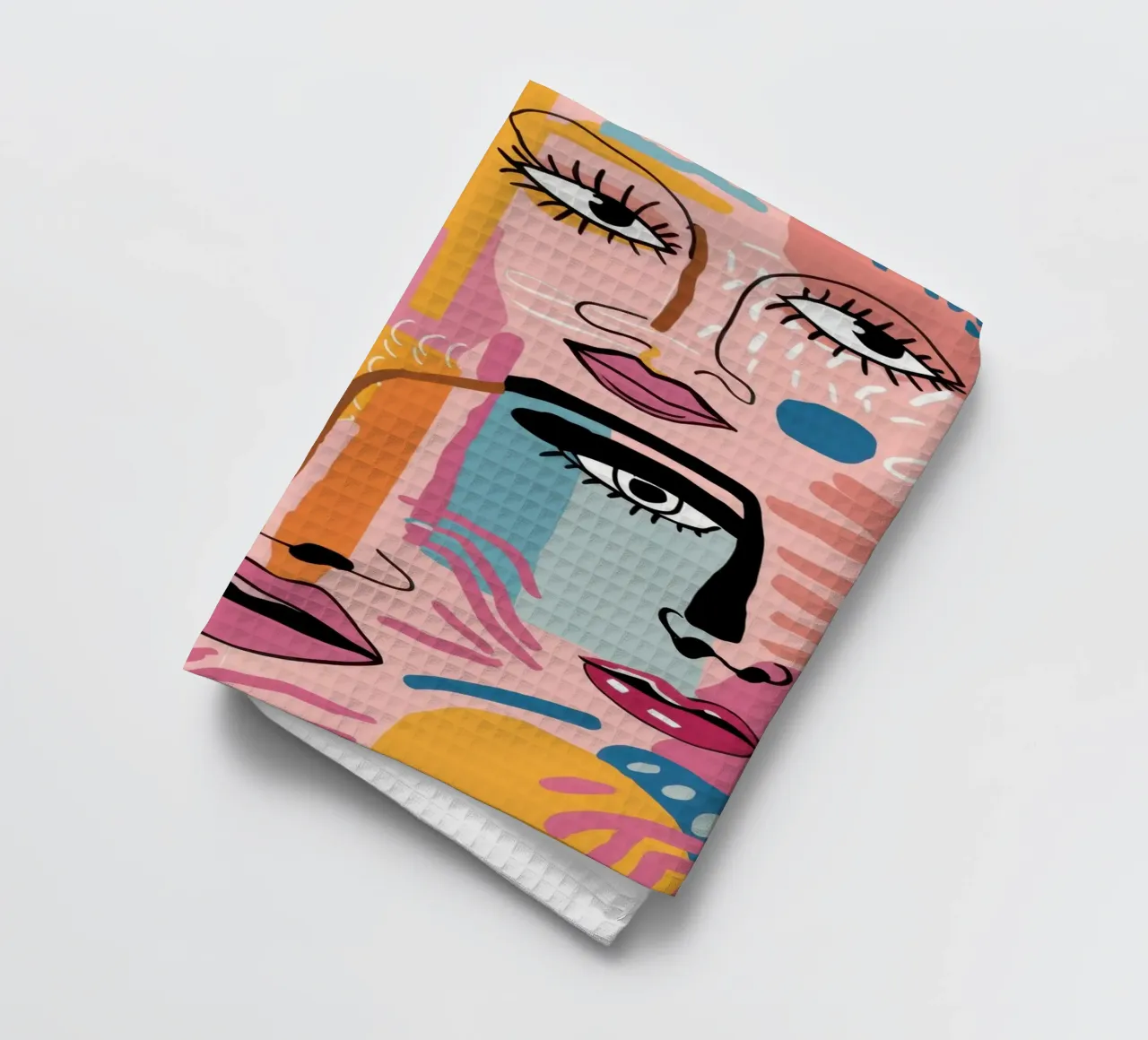 Gefragmenteerd gezicht Symfonie theedoek van Bring Haven