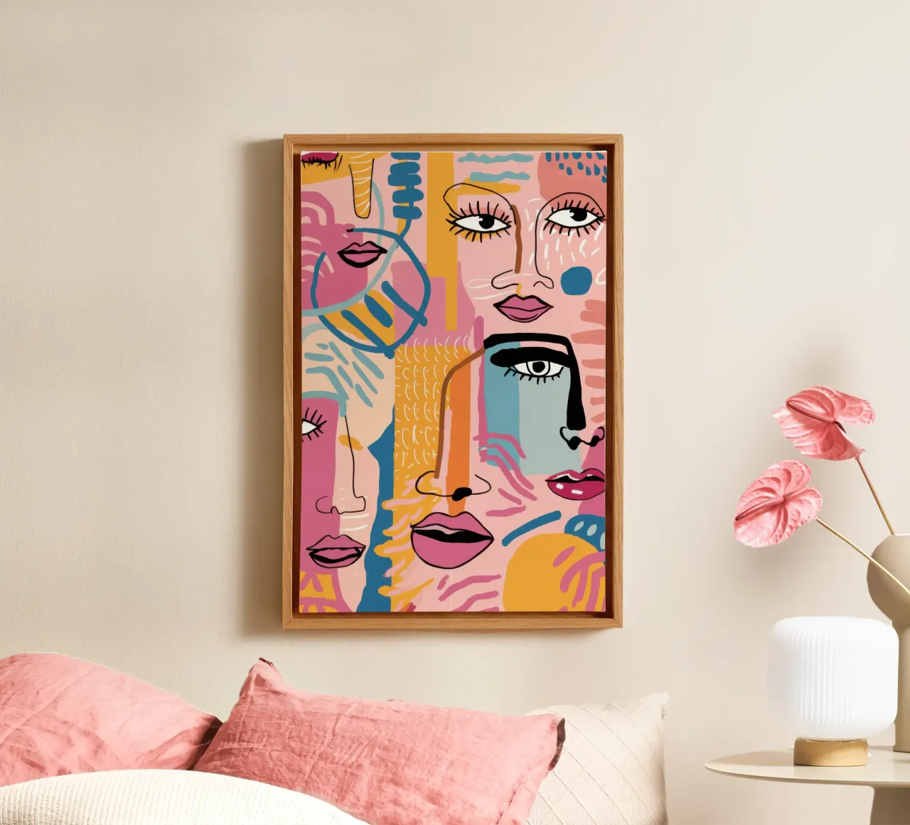 Gefragmenteerd gezicht Symfonie canvas van Bring Haven