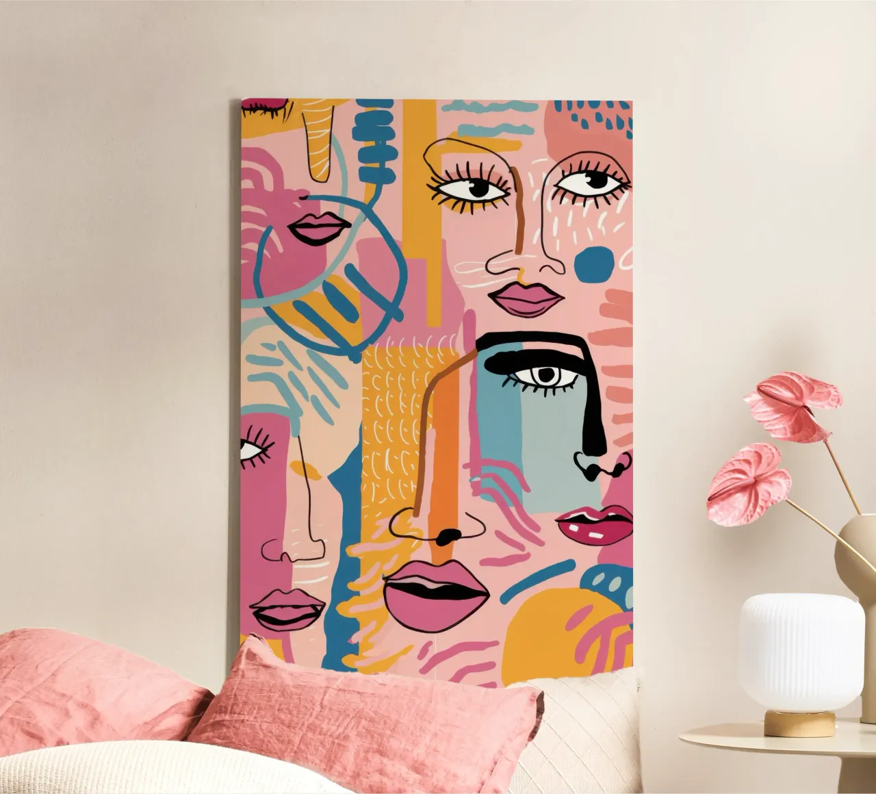 Gefragmenteerd gezicht Symfonie canvas van Bring Haven