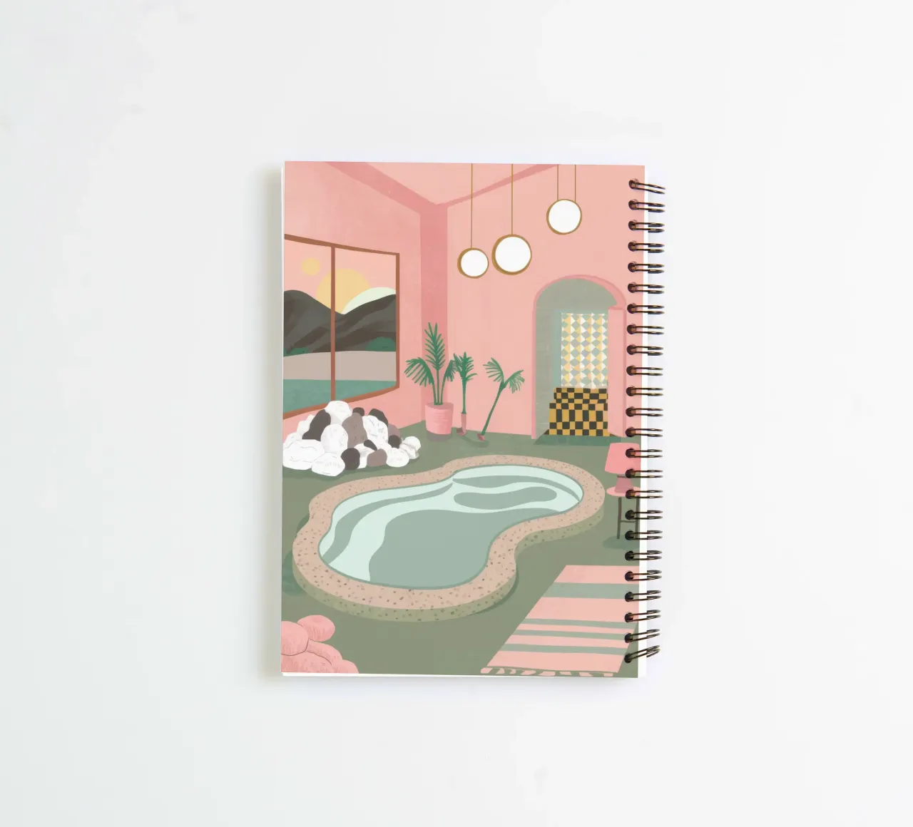 Serene Indoor Oasis spiral notebook by Veil Maya