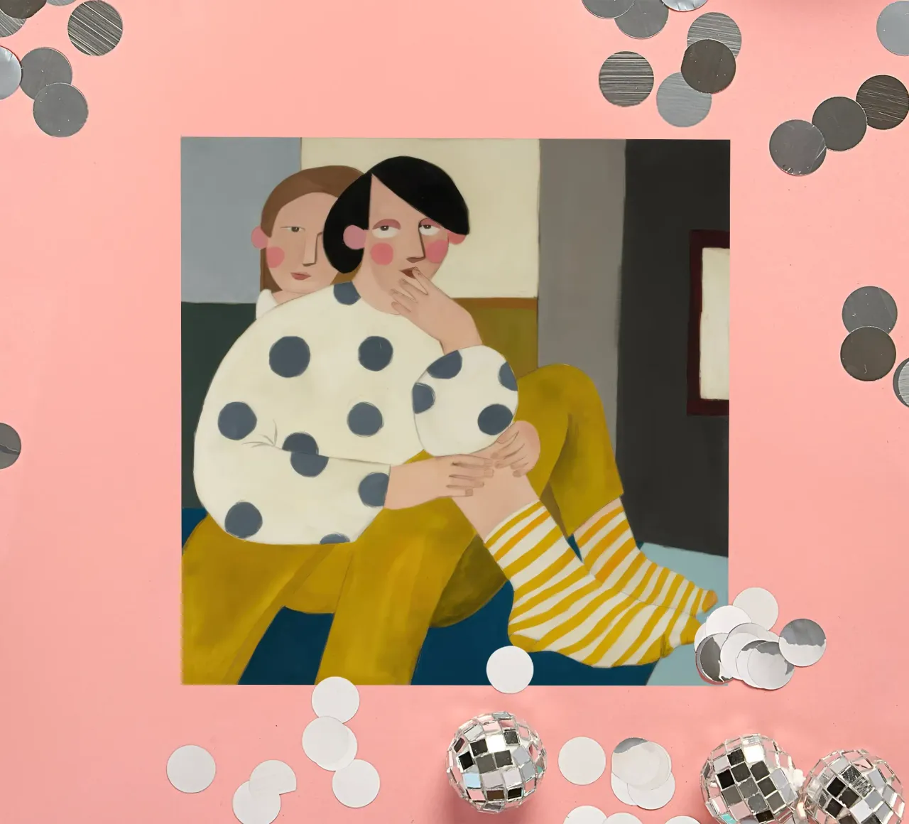 Abbraccio a pois adesivo da Solar Paint