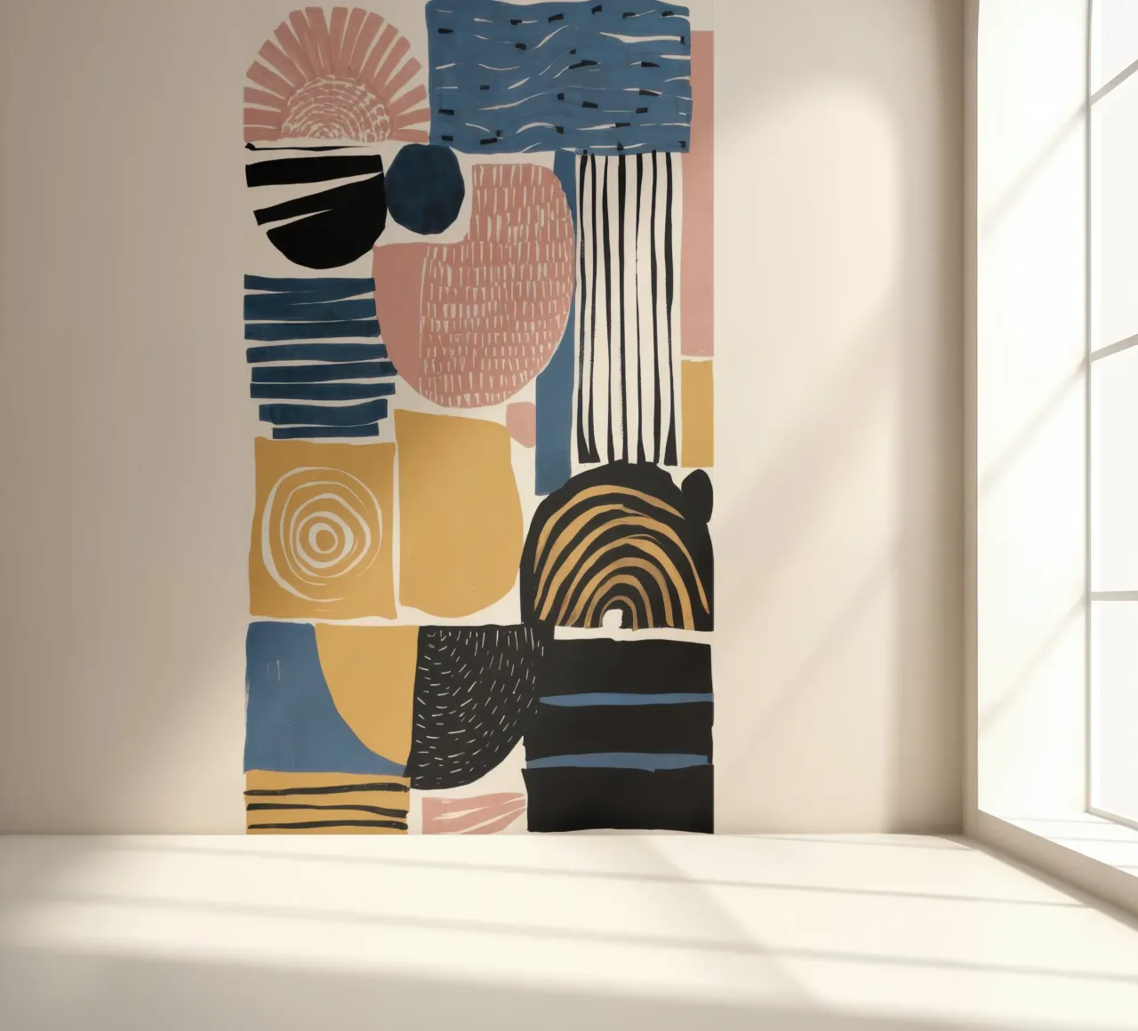 Abstract raster met structuur fotobehang van Bring Haven