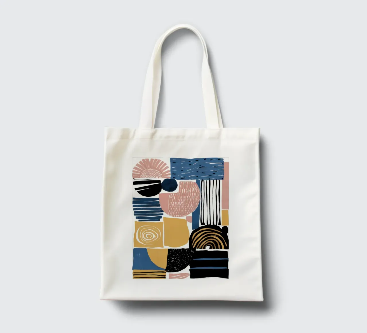 Abstract raster met structuur jute draagtas van Bring Haven