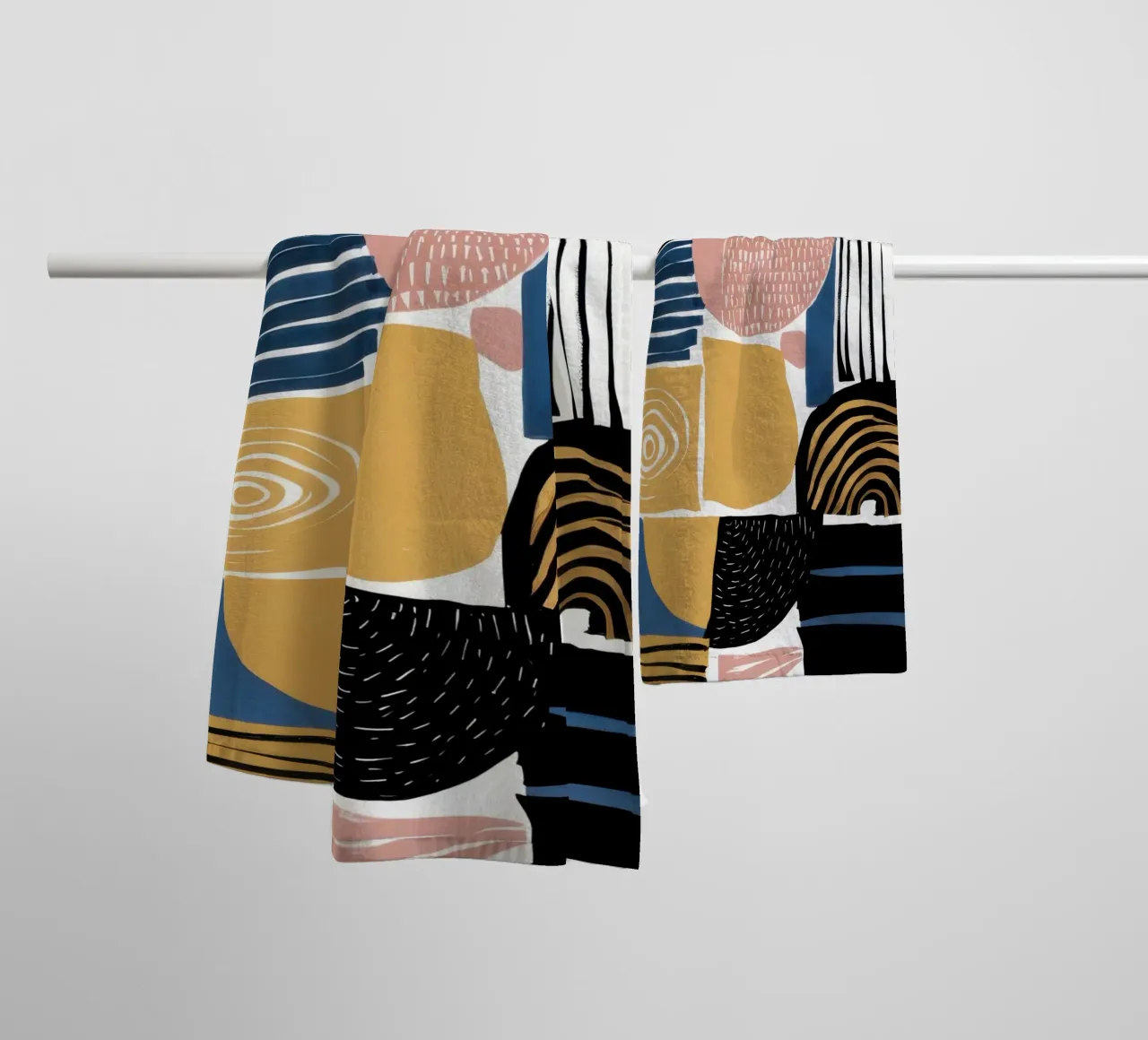 Abstract raster met structuur badhanddoek van Bring Haven