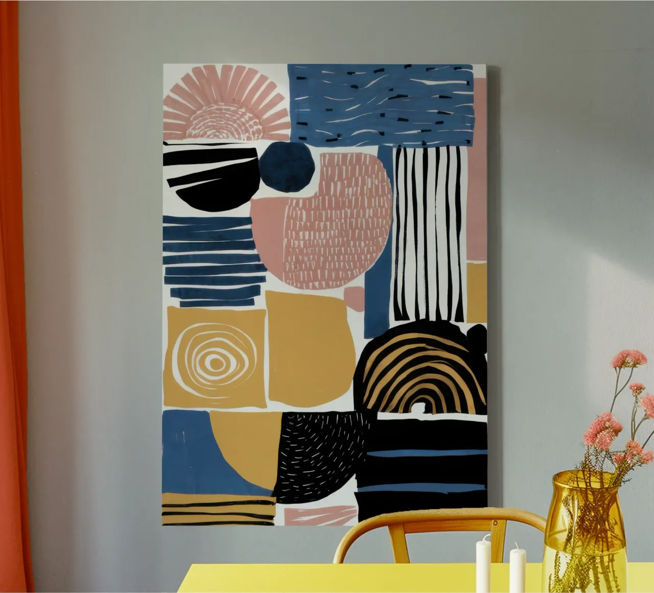 Texturiertes abstraktes Raster Leinwand von Bring Haven