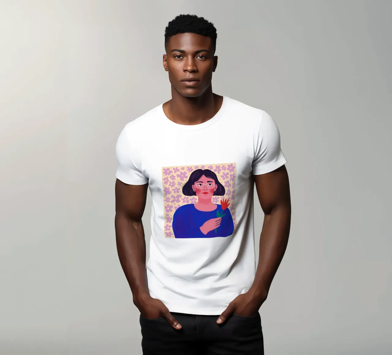 Gentle Tulip Gaze t-shirt by Veil Maya