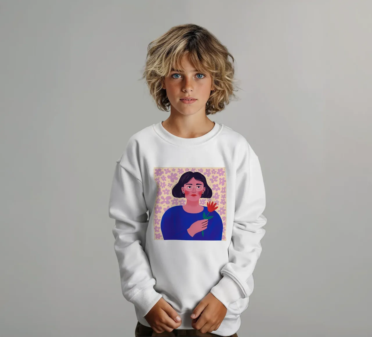 Zachte tulp blik kinder sweatshirt van Veil Maya