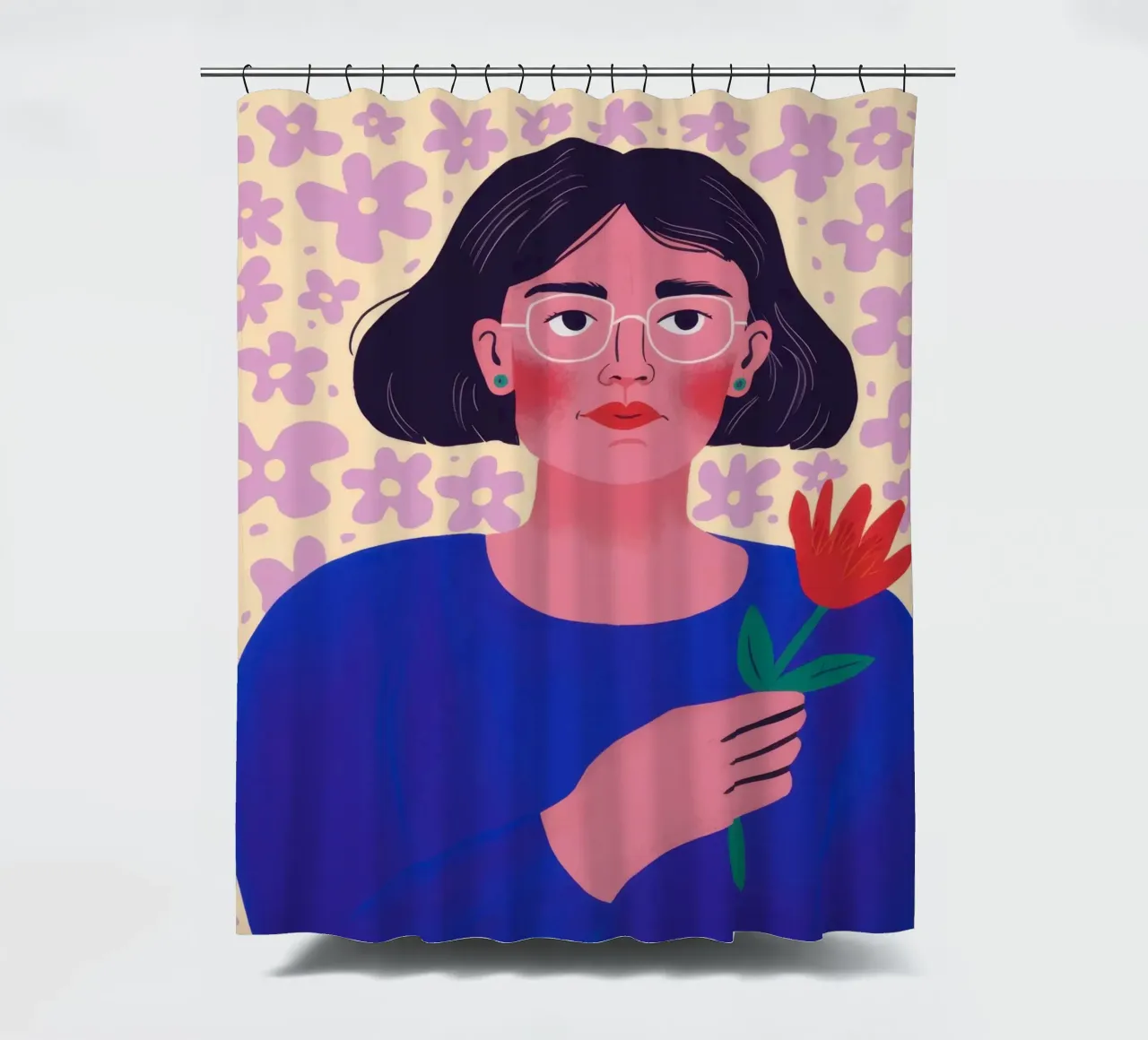 Sanfter Tulpenblick Duschvorhang von Veil Maya