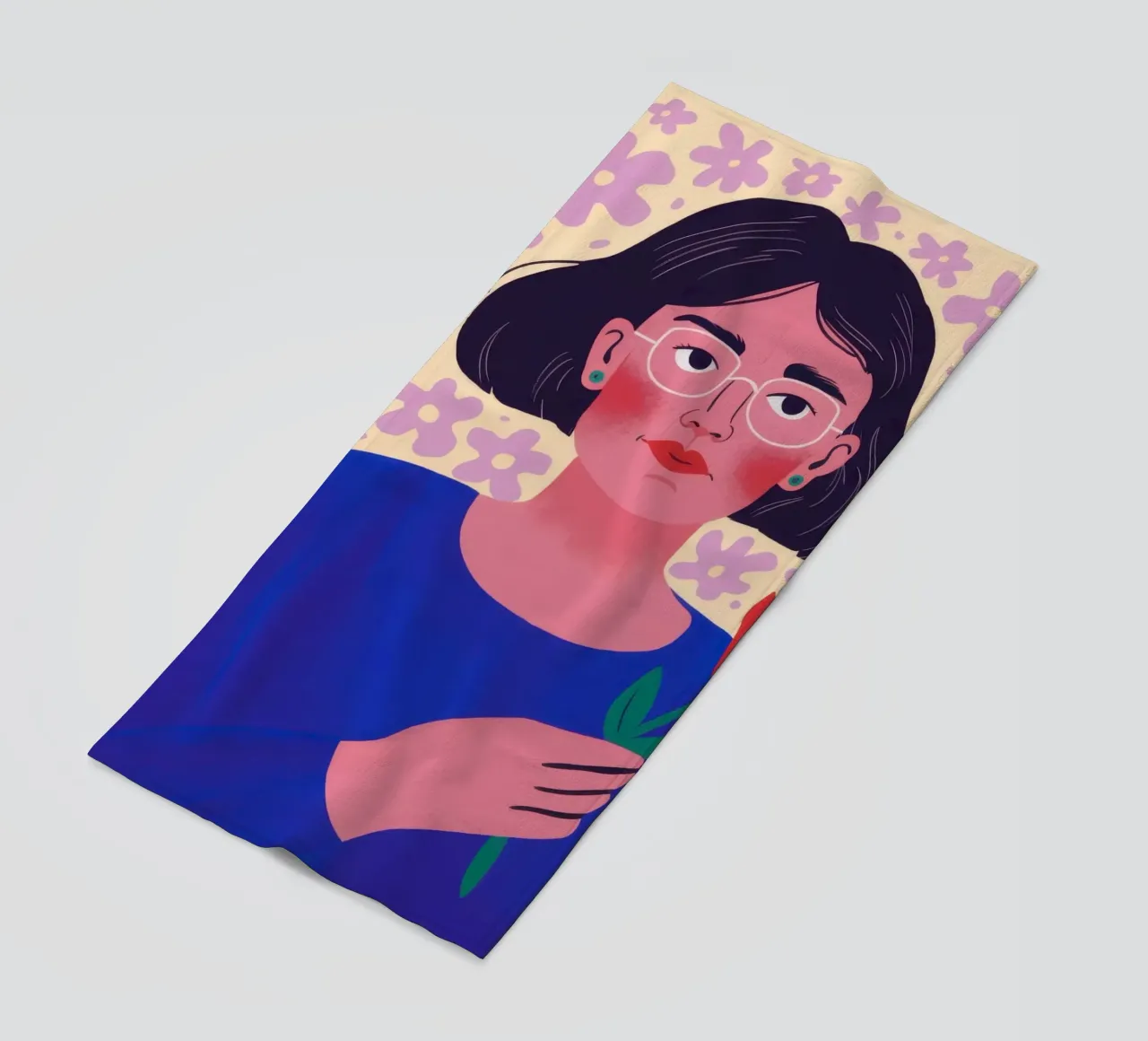 Zachte tulp blik strandhanddoek van Veil Maya