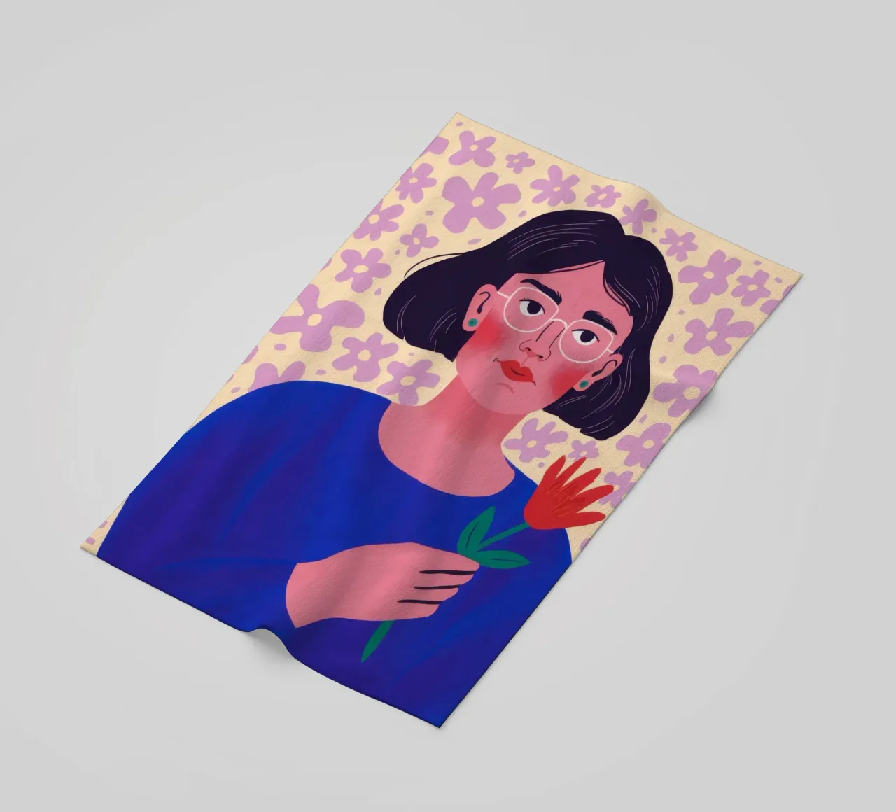 Zachte tulp blik strandhanddoek van Veil Maya