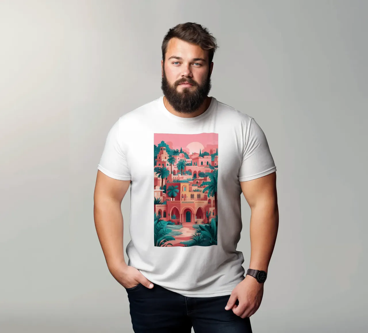 Ville de collines en terre cuite t-shirt de Prism Ritual