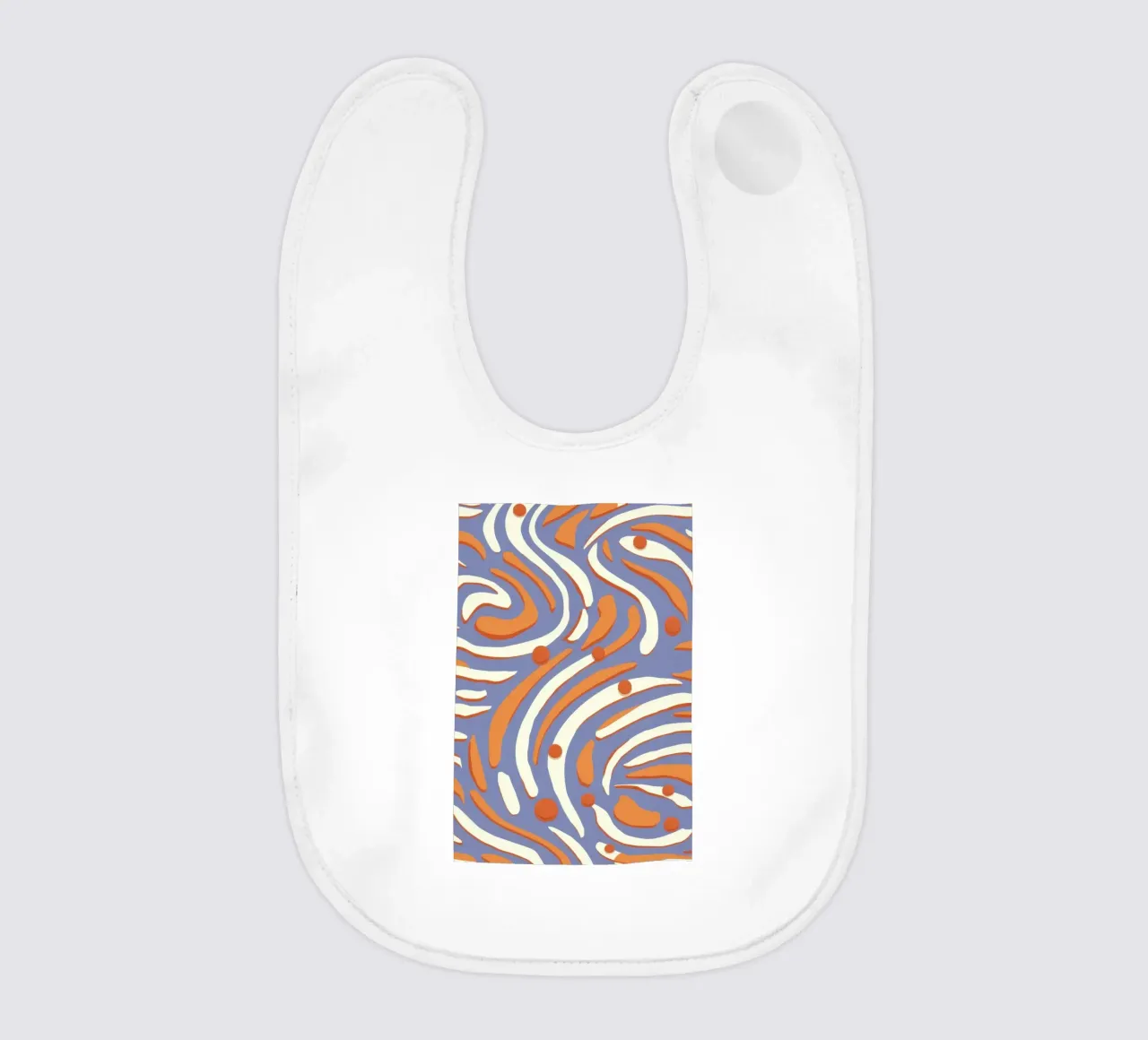 Groovy Orange Swirls baby bib by Veil Maya