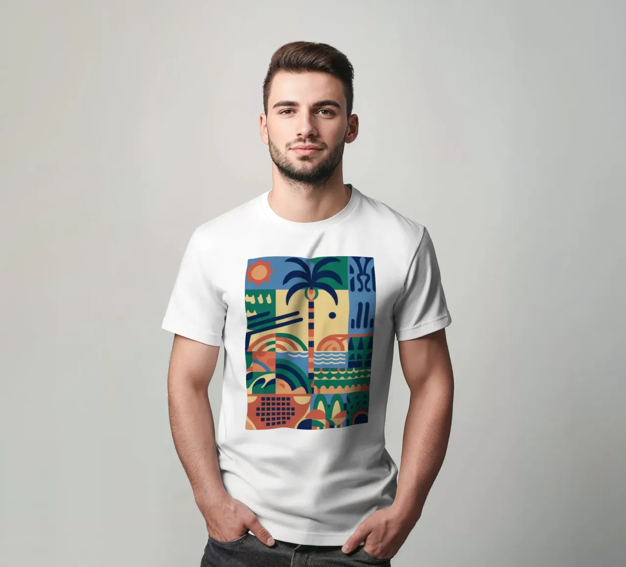 Ritmo geometrico tropicale t-shirt da Prism Ritual