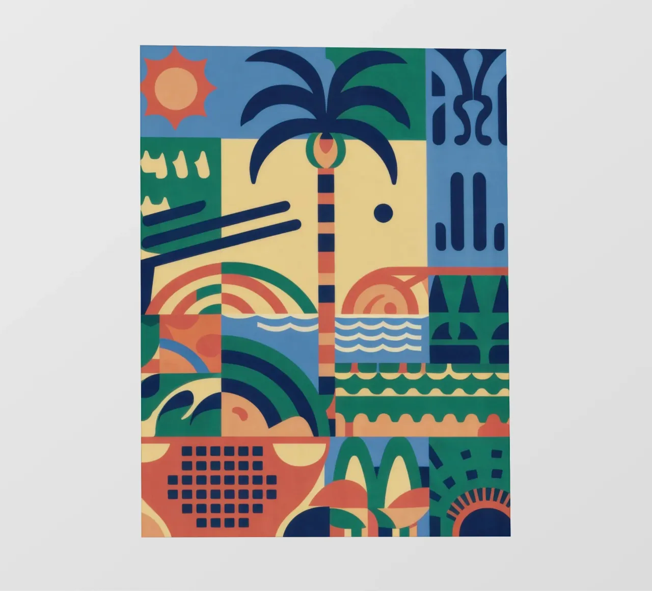 Ritmo geometrico tropicale telo in pvc da Prism Ritual