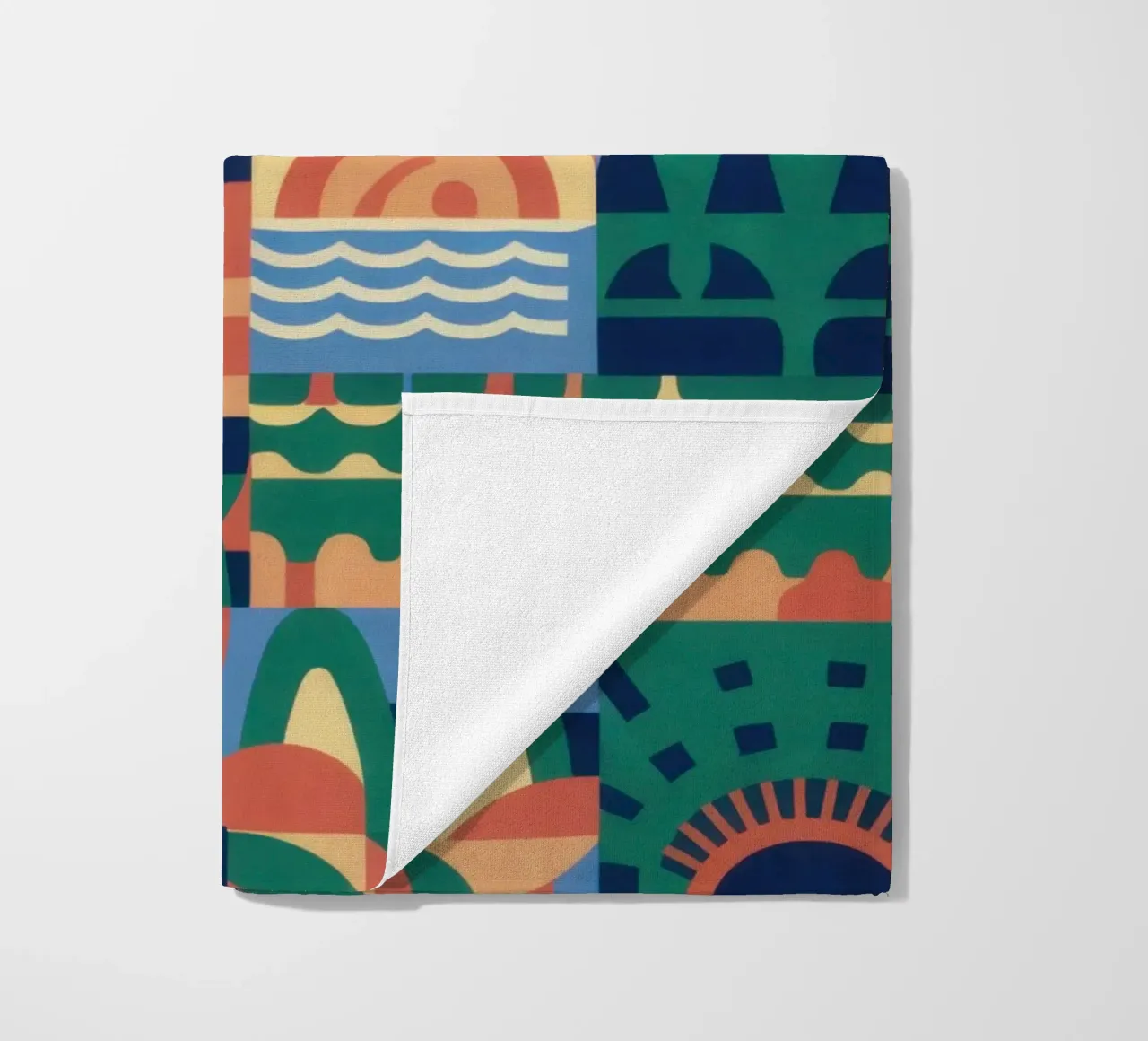 Ritmo geometrico tropicale telo mare da Prism Ritual