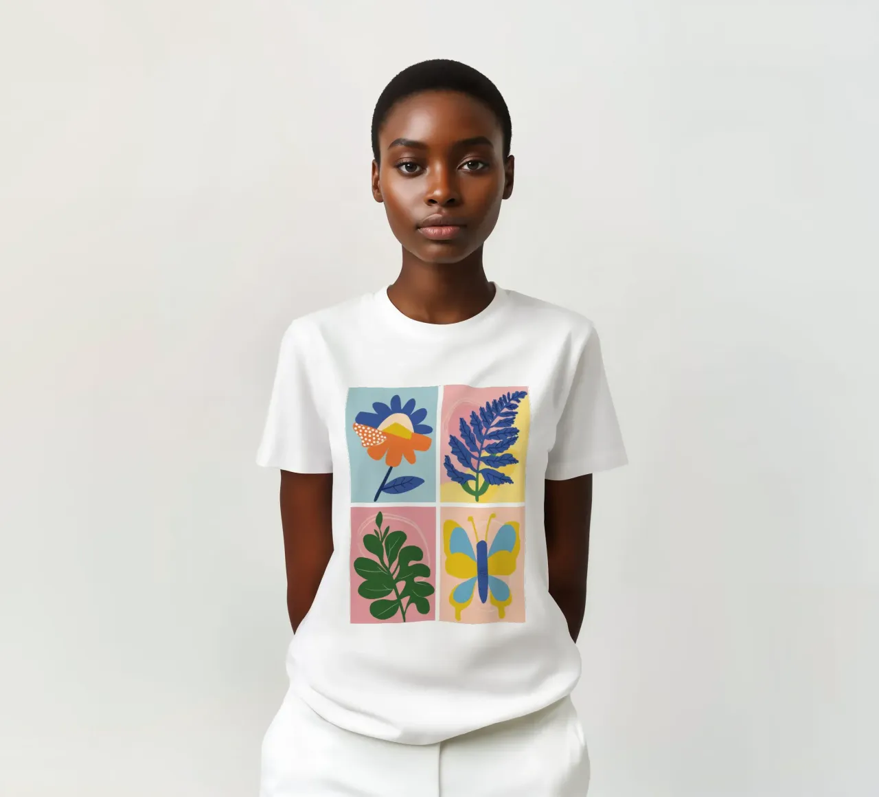 Griglia di studio botanico t-shirt da Solar Paint