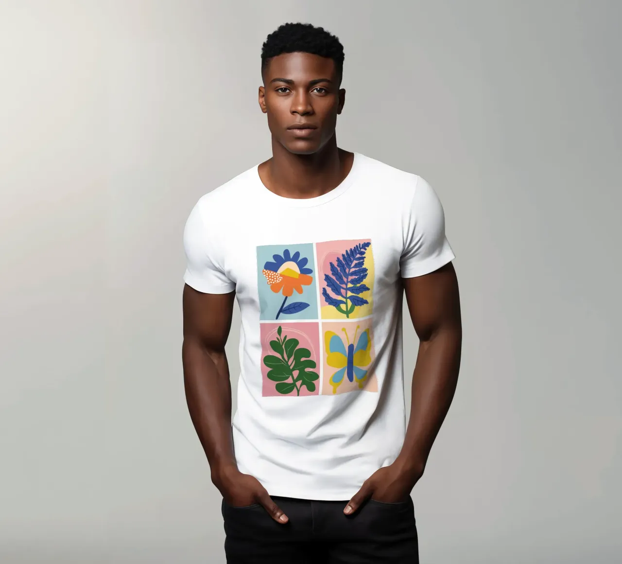Griglia di studio botanico t-shirt da Solar Paint