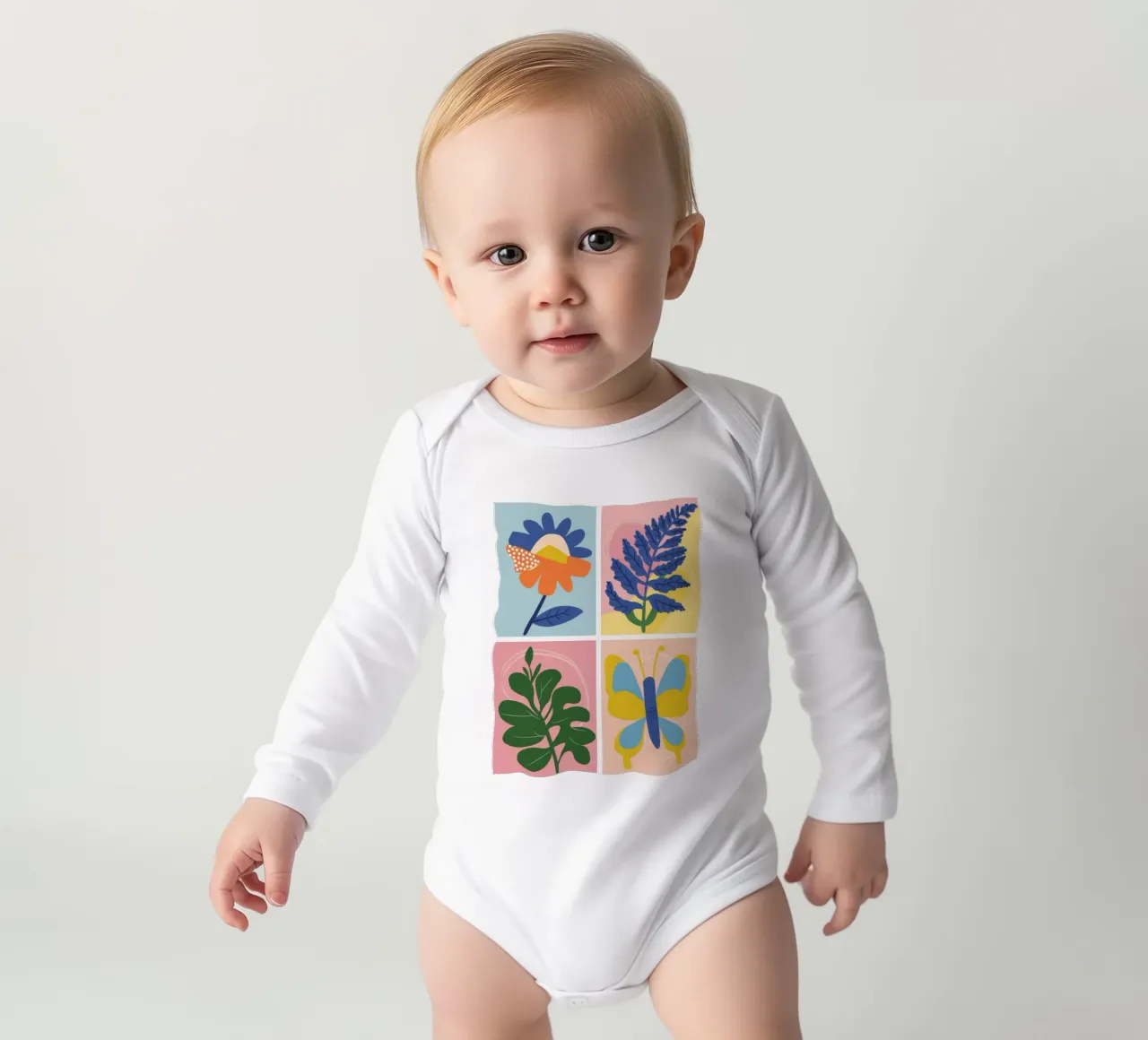 Griglia di studio botanico body neonato maniche lunghe da Solar Paint