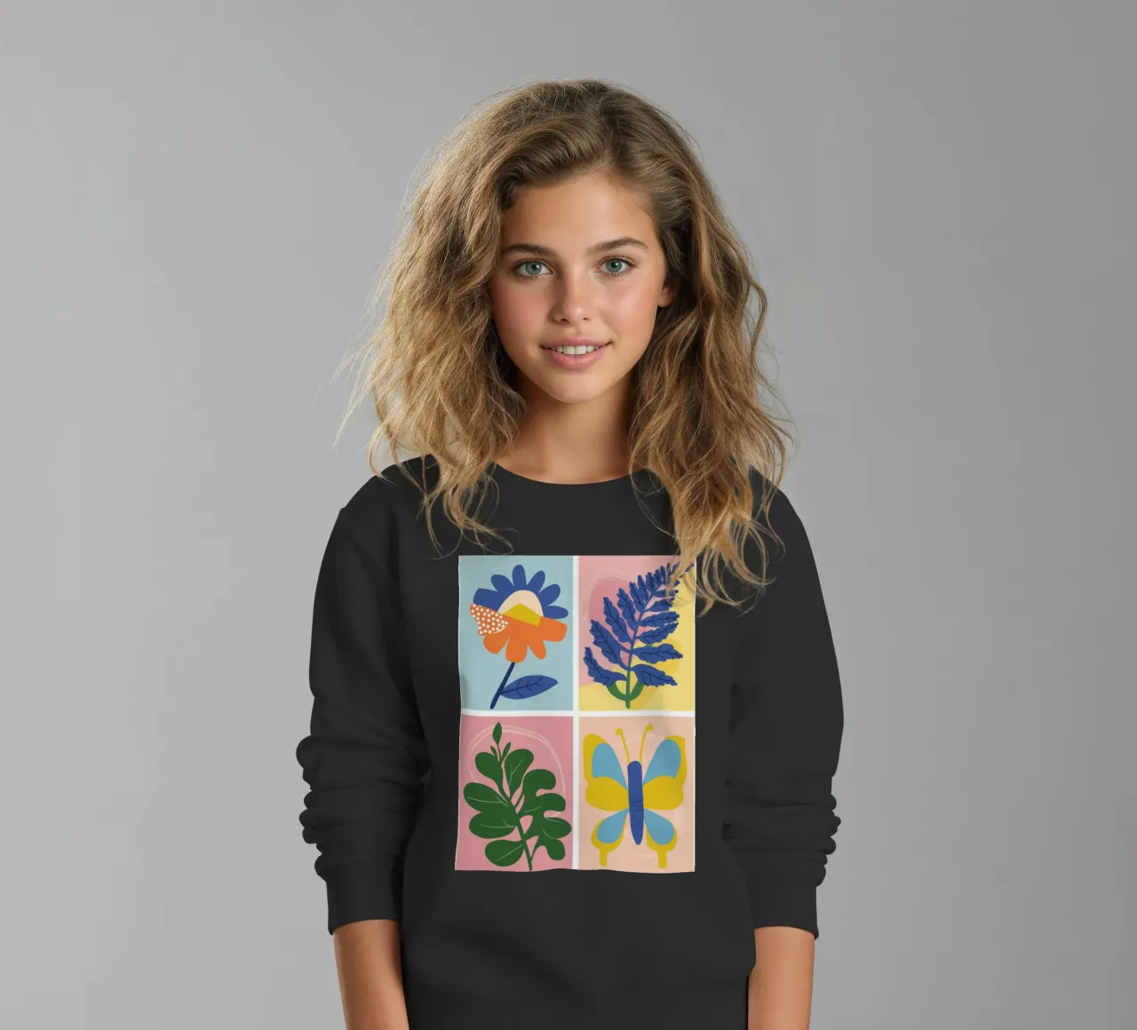 Griglia di studio botanico felpa bambino da Solar Paint