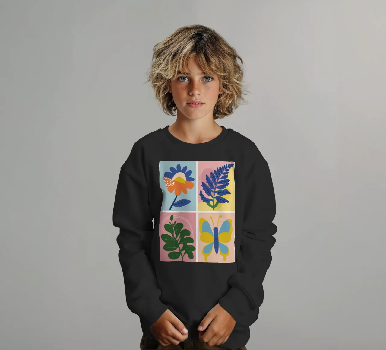 Griglia di studio botanico felpa bambino da Solar Paint