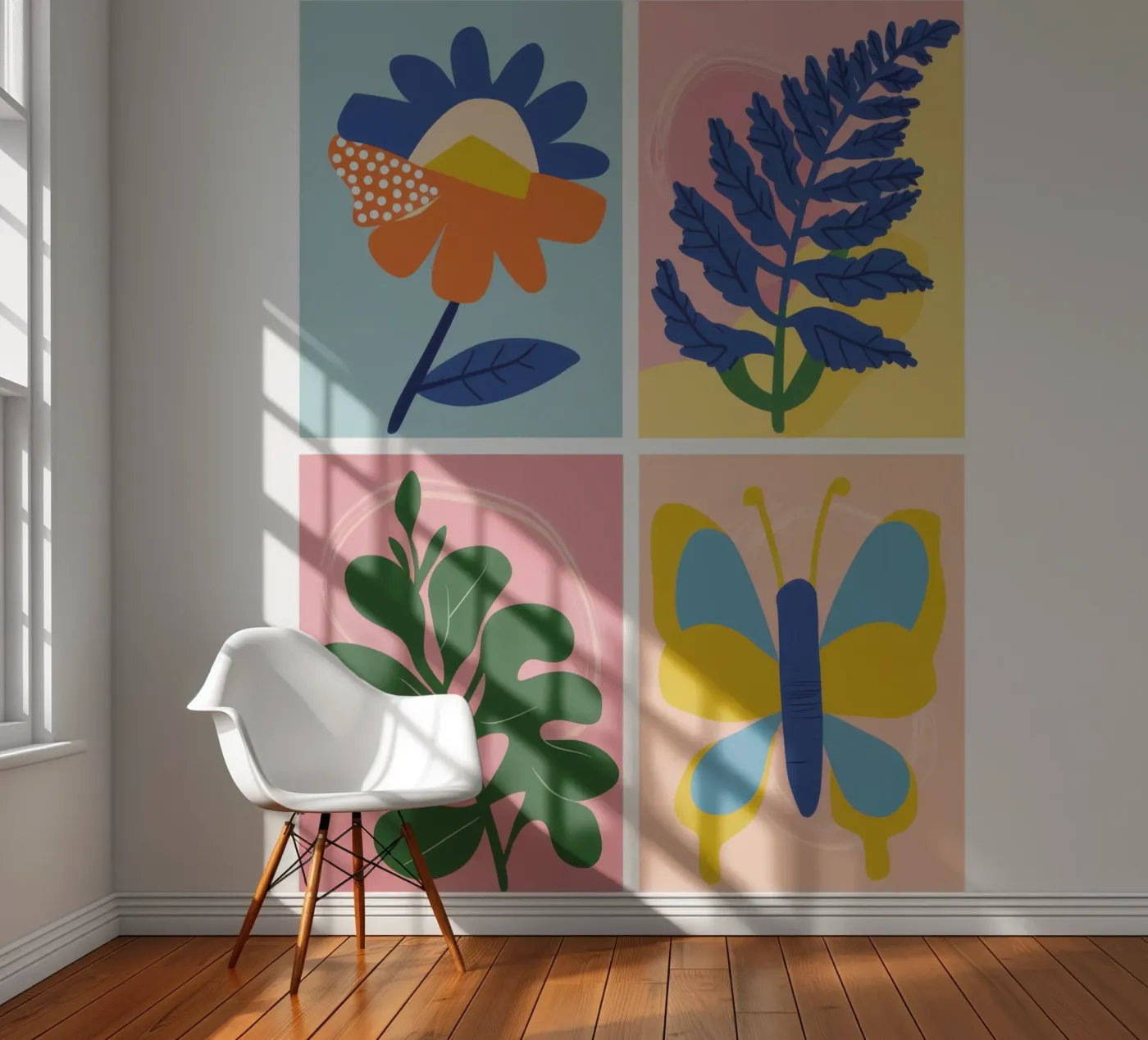 Botanische studieraster fotobehang van Solar Paint