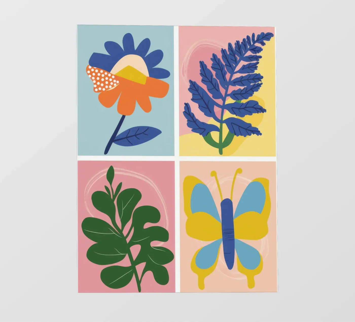 Botanische studieraster fotobehang van Solar Paint