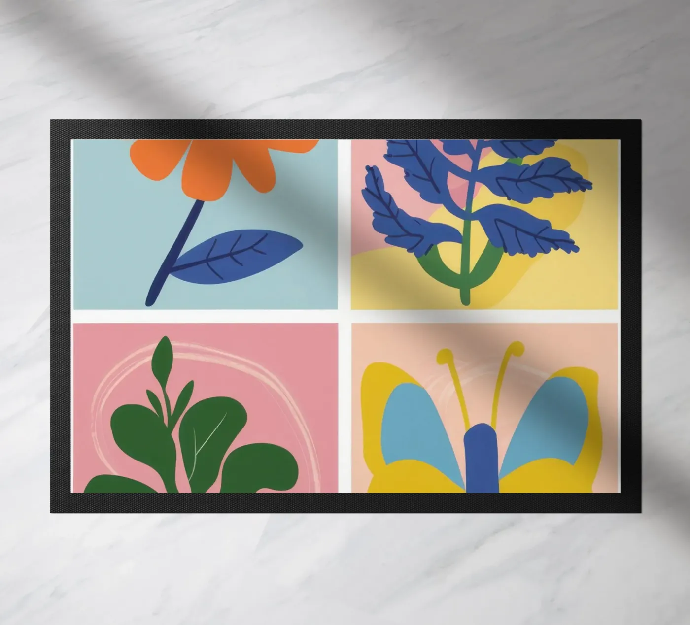 Botanical Study Grid doormat by Solar Paint